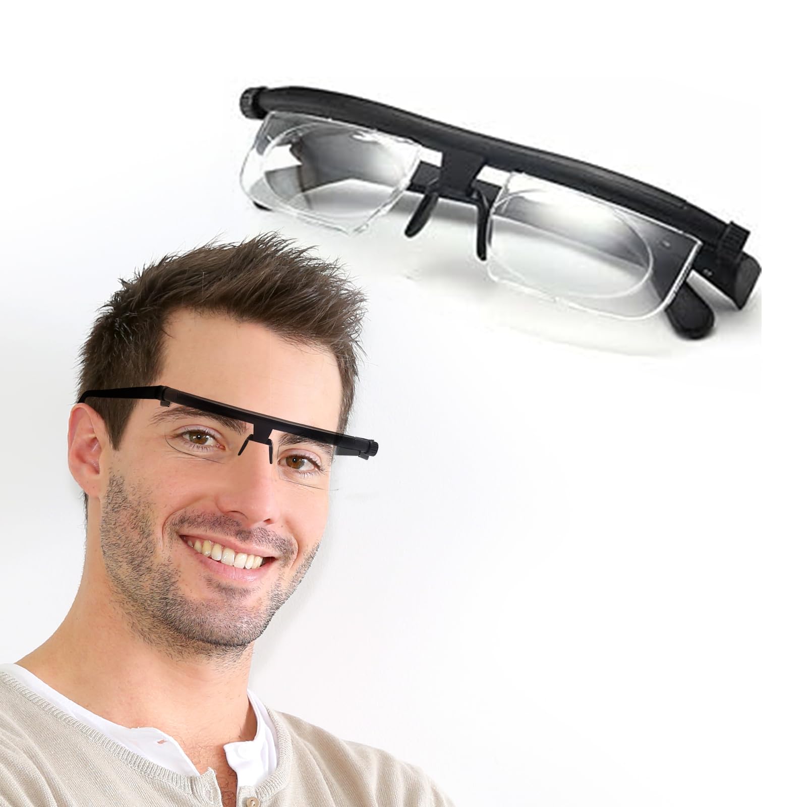 1PCS-Flex Focal Adjustable Glasses, Focus Adjustable Glasses Dial Vision, Flexvision Adjustable Vision Glasses Near