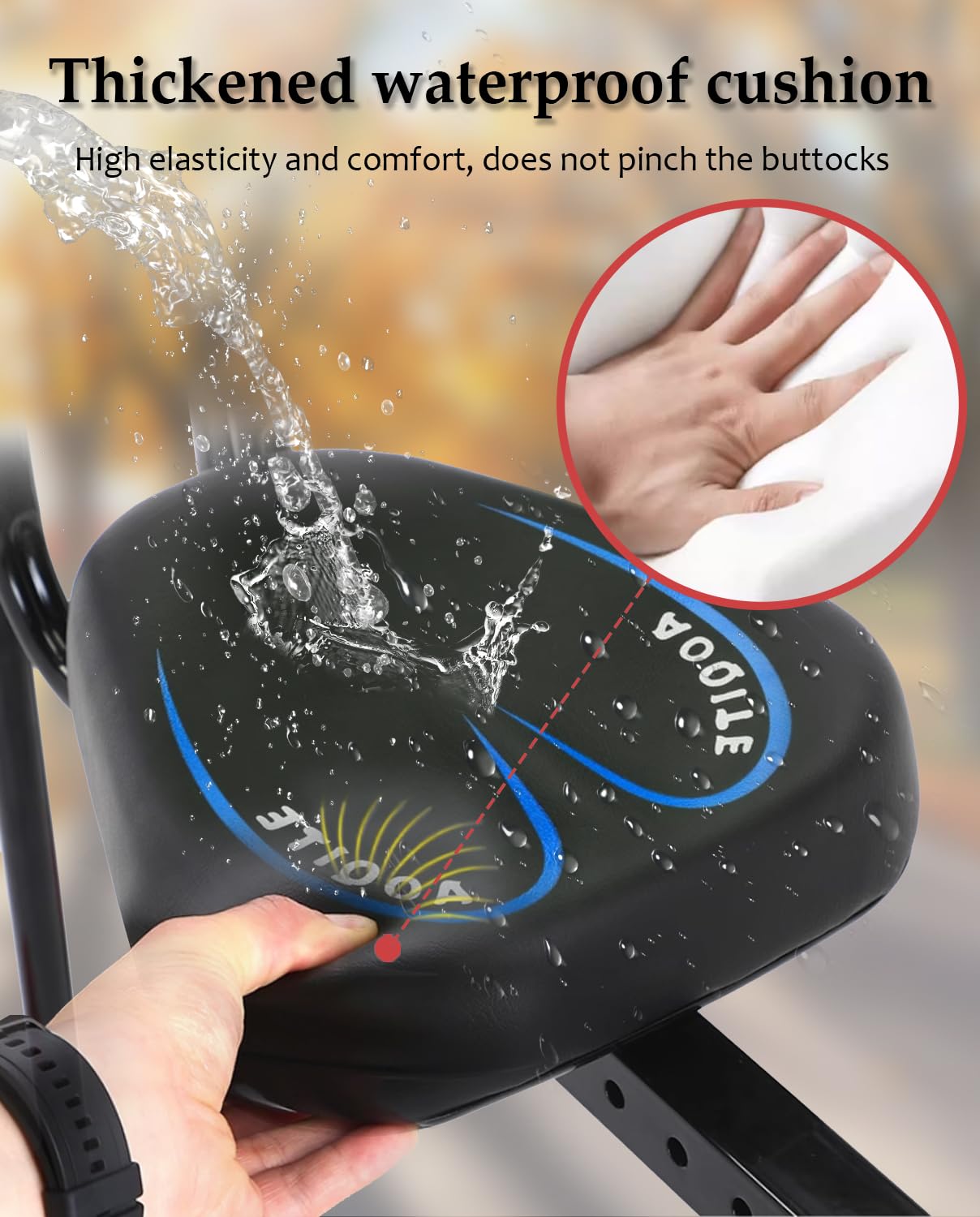 Asiento infantil para scooter eléctrico con asiento, asiento para niños adecuado para bicicleta eléctrica, scooter de movilidad para niños con respaldo, reposabrazos valla guadrail, ciclomotor, 5