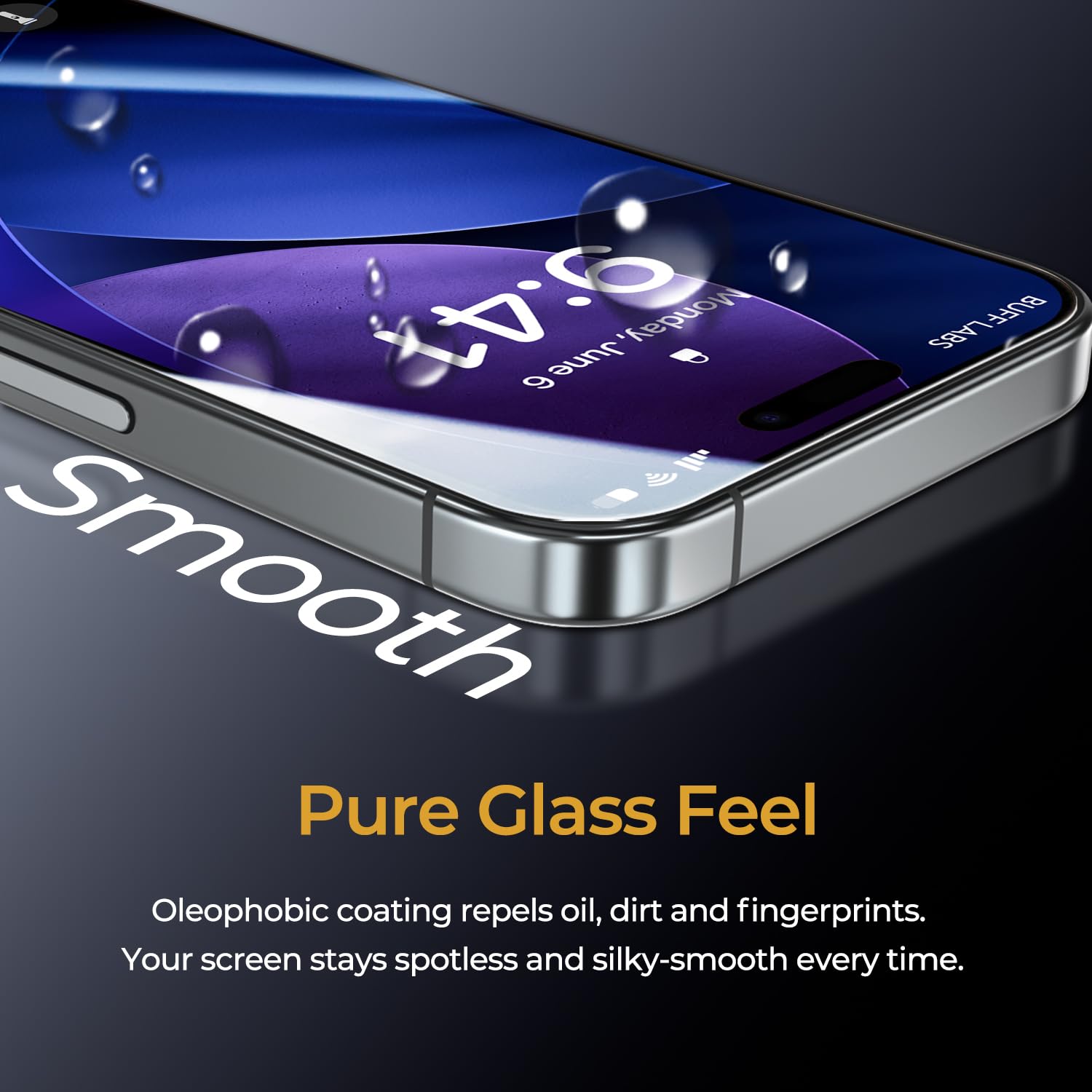 BUFF LABS Osłona ekranu prywatności do iPhone'a 17 Pro Max / iPhone 16 Pro Max [17.5 cm] Anti-Spy hartowane szkło z zestawem automatycznego wyrównania - filtr poufny, bez pęcherzyków powietrza