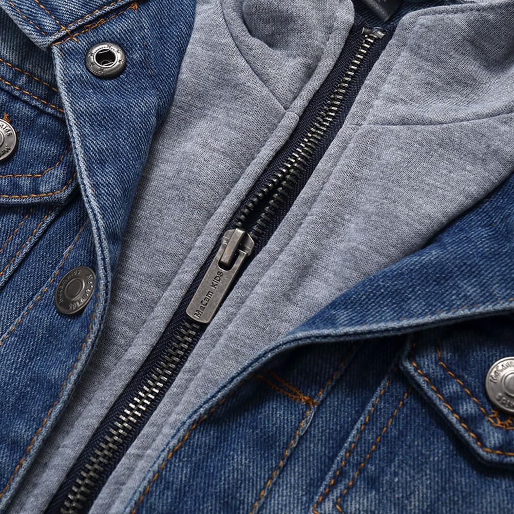 Boys Girls Jean Hooded Vest Kids Ripped Cowboy Waistcoat Sleeveless Denim Jacket Outerwear
