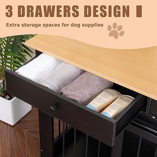 Miniatura 6 de Scurrty Casa para perros, estilo de muebles de madera para mascotas, casa para gatos, casa de madera para perros, muebles para mascotas, caja para