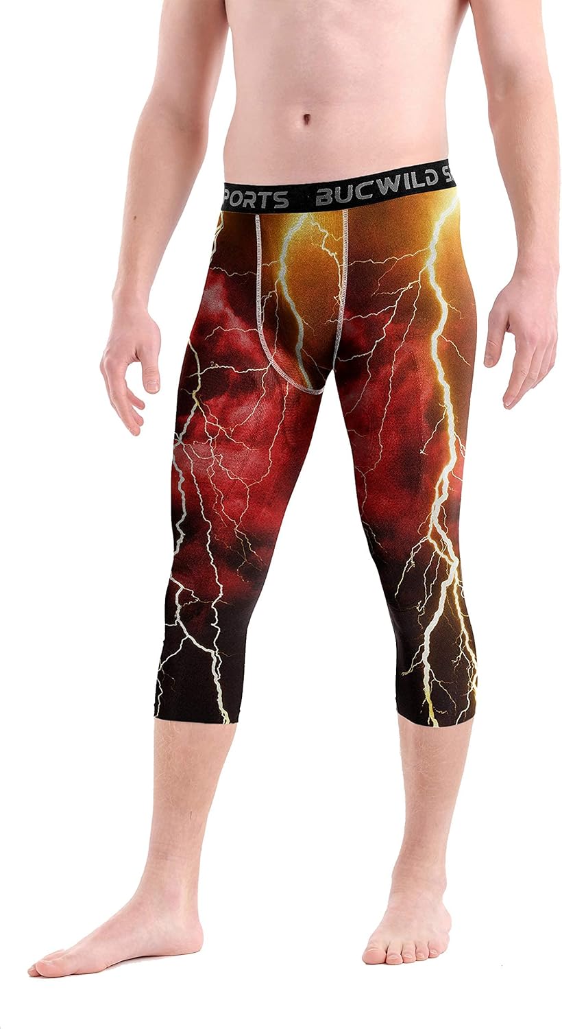 Bucwild Sports Compression Pants | Tights Leggings for Basketball, Football, Cycling & Baselayer