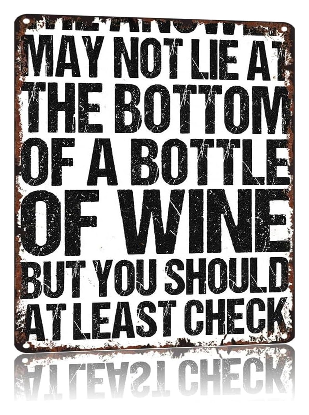 PKNVKZIDK Retro Wine Bar Sign Hilarious Vintage Tin Sign with Long Humorous Wine Saying Metal Wall-Art for Bar Cafe Man Cave Indoor Outdoor 8 X 12 in
