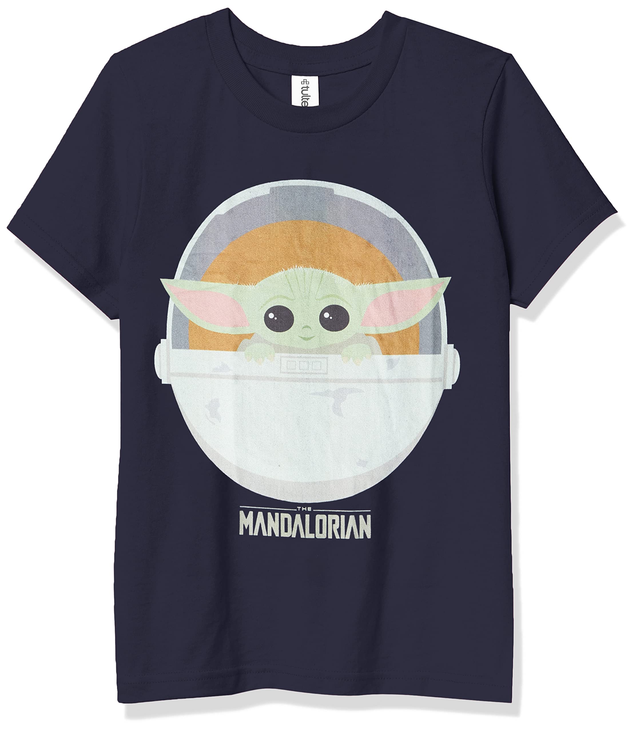 STAR WARS Kids' The Mandalorian The Child Cute Bassinet Boy's Premium Solid Crew Tee