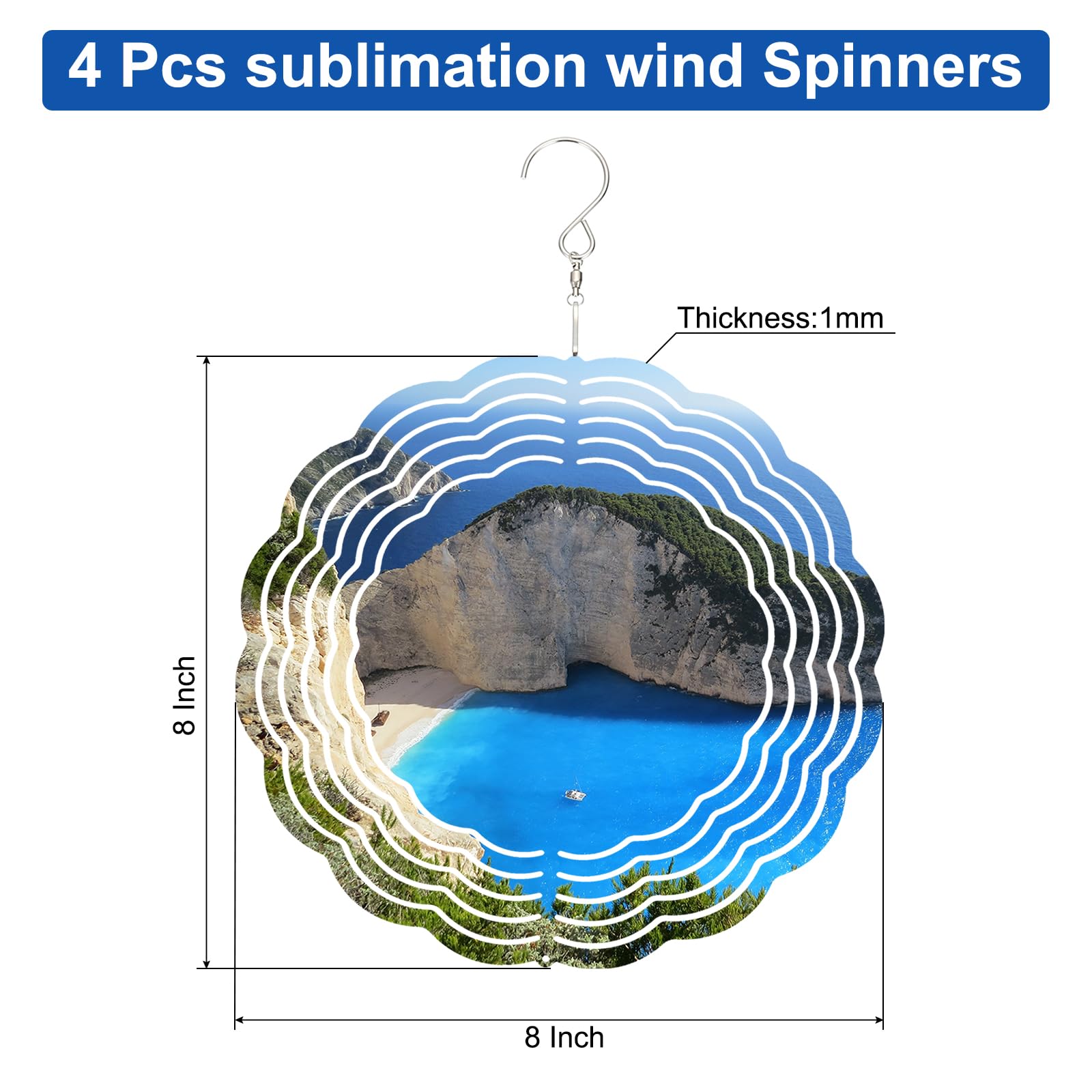 PATIKIL 8 Inch Sublimation Wind Spinners - Image 2