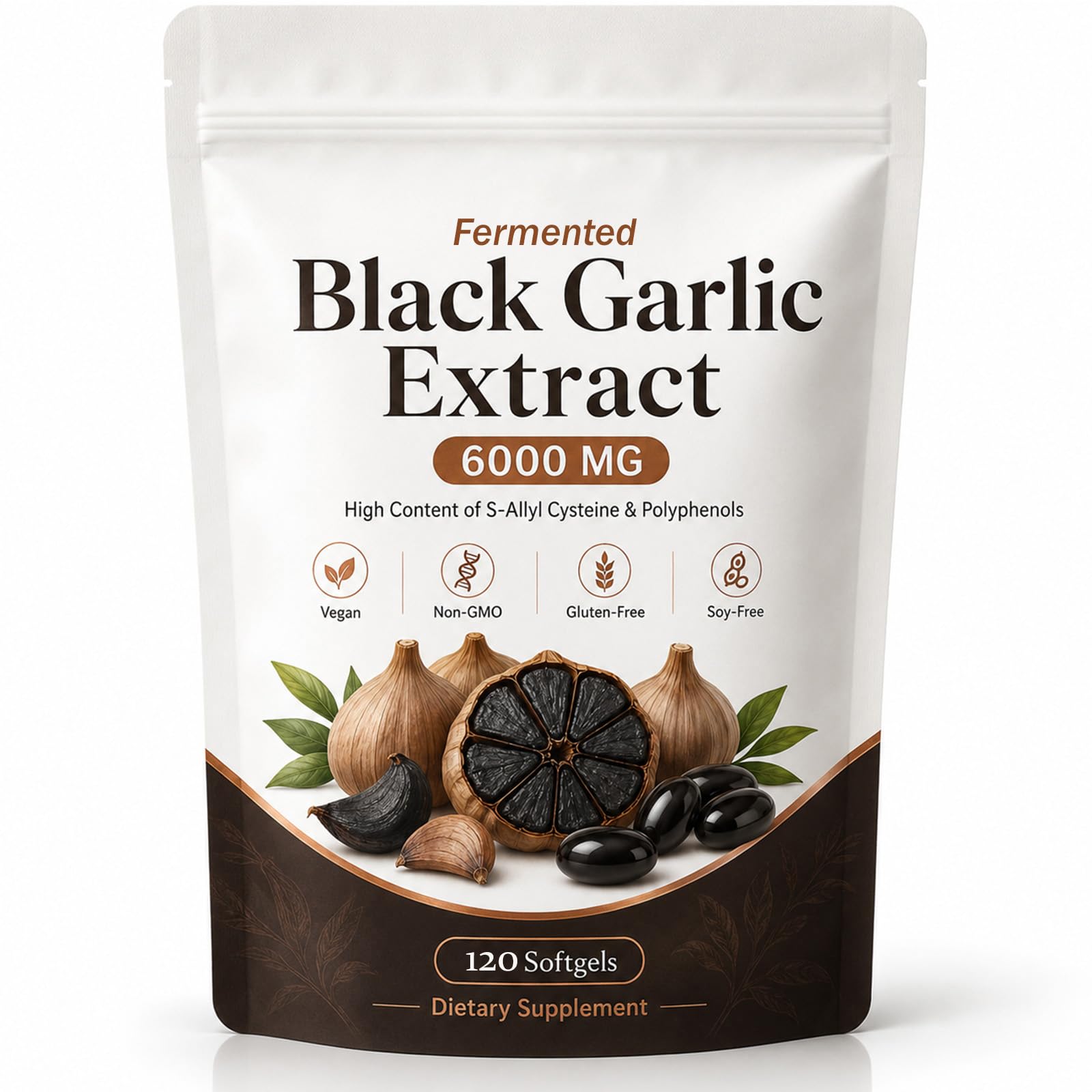 Fermented Black Garlic Supplement, Odorless,