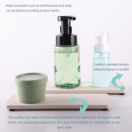 Miniatura 3 de 2 bandejas de baño, posavasos de tierra de diatomeas, piedra absorbente de agua, para jabón de cocina, jabón de manos, plantas y botellas de