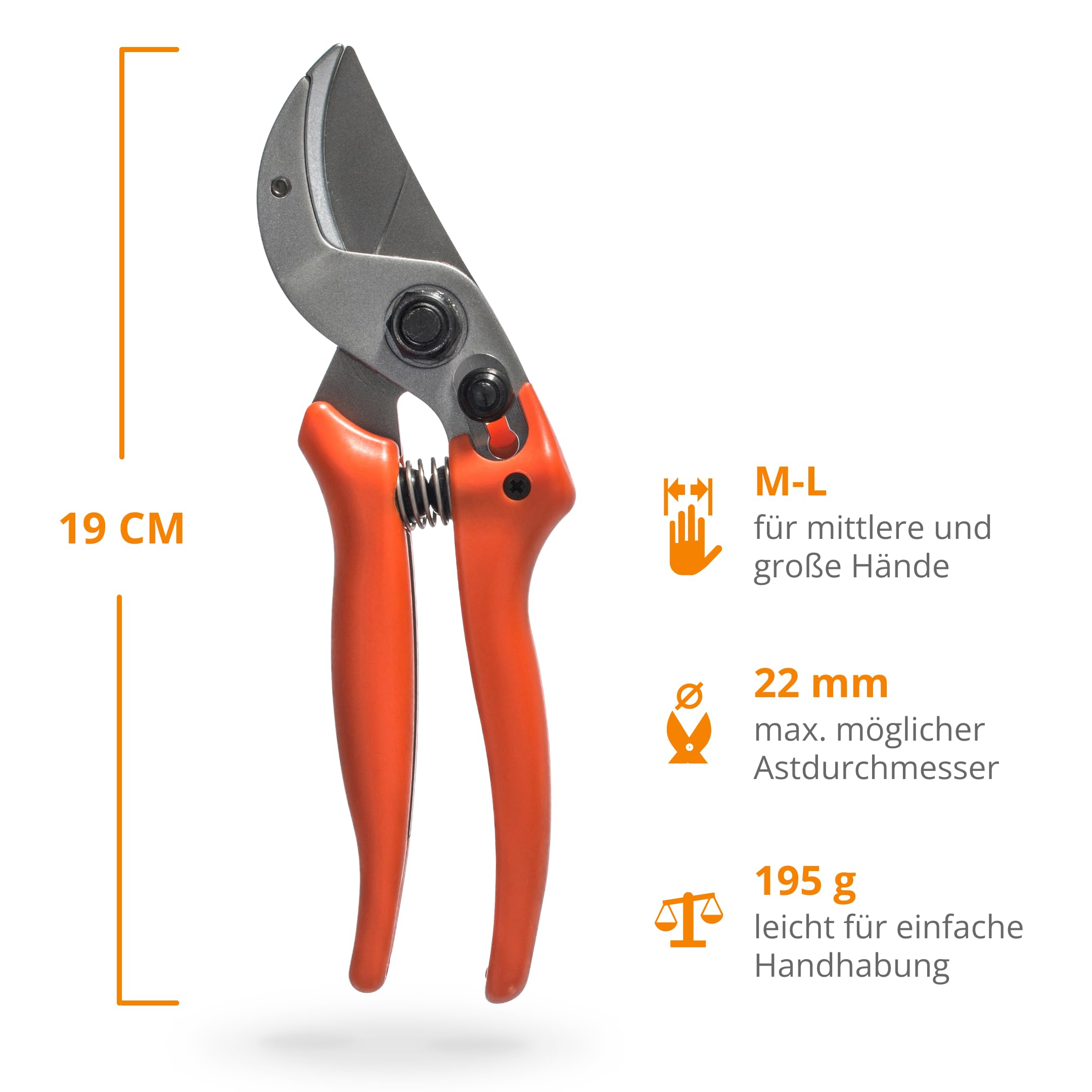 Original LÖWE 15 Profi Amboss Schere 15.104 mit gebogener und antihaftbeschichteter Bypass Klinge - kompakte und starke Schere schneidet ideal hartes Holz wie Kiefer Linde Fichte Lärche