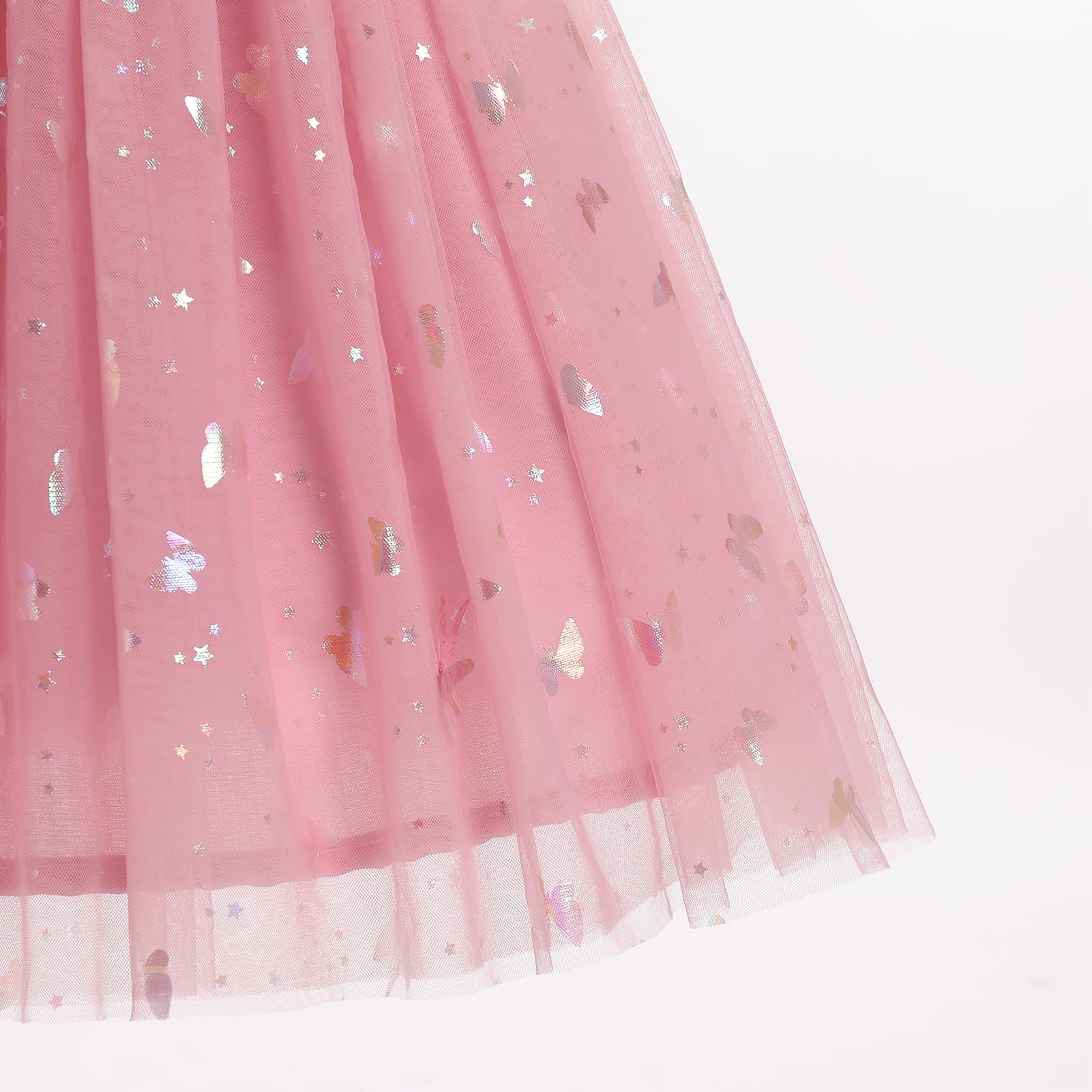IMEKIS Schmetterlingskleid für Kleinkinder, Kinder, Mädchen, glitzernde Pailletten, Tüll, Hochzeit, formelle Geburtstage, 2–10 Jahre