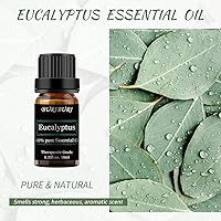 Vista 2 de BURIBURI Aceite esencial de eucalipto, aceites esenciales naturales 100% puros para aromaterapia, difusor, masaje, fabricación de jabón