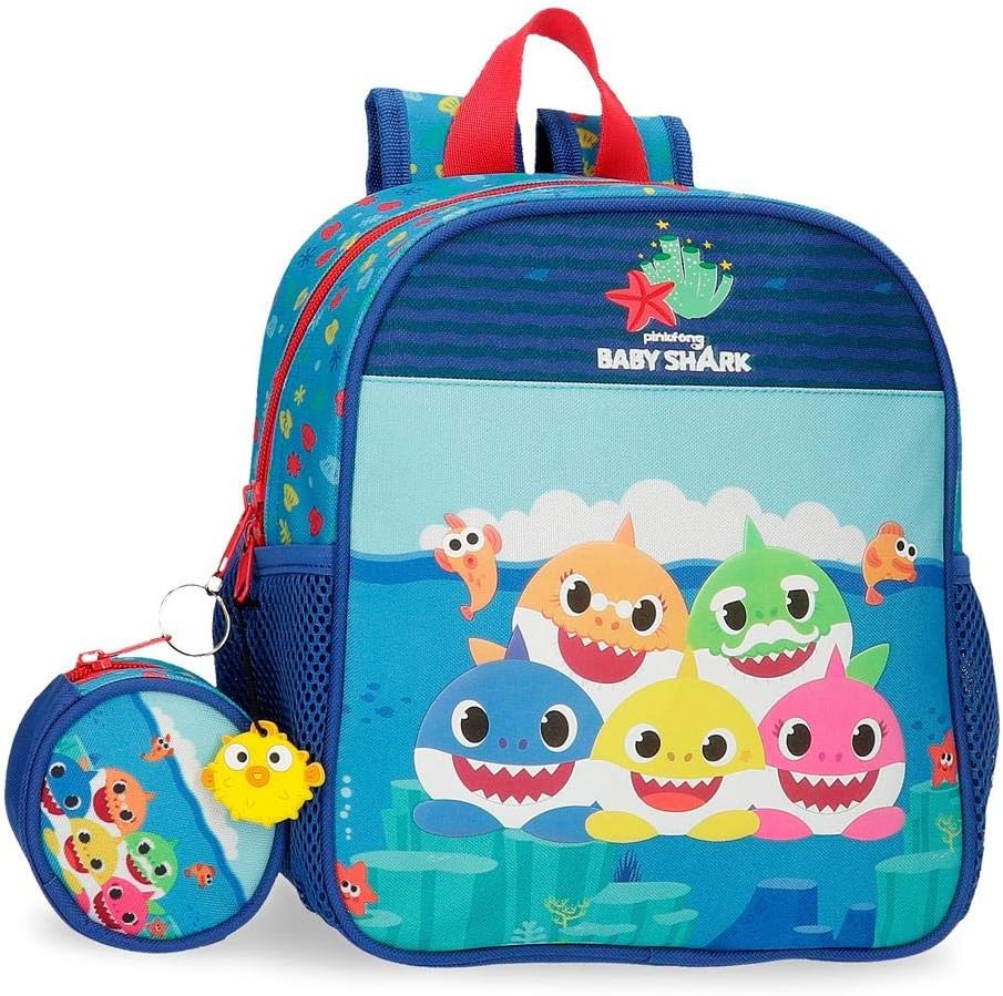 Sacca Merenda Baby Shark | 27x34 Cm | Poliestere | Design Happy Family | Azzurro - Foto 6