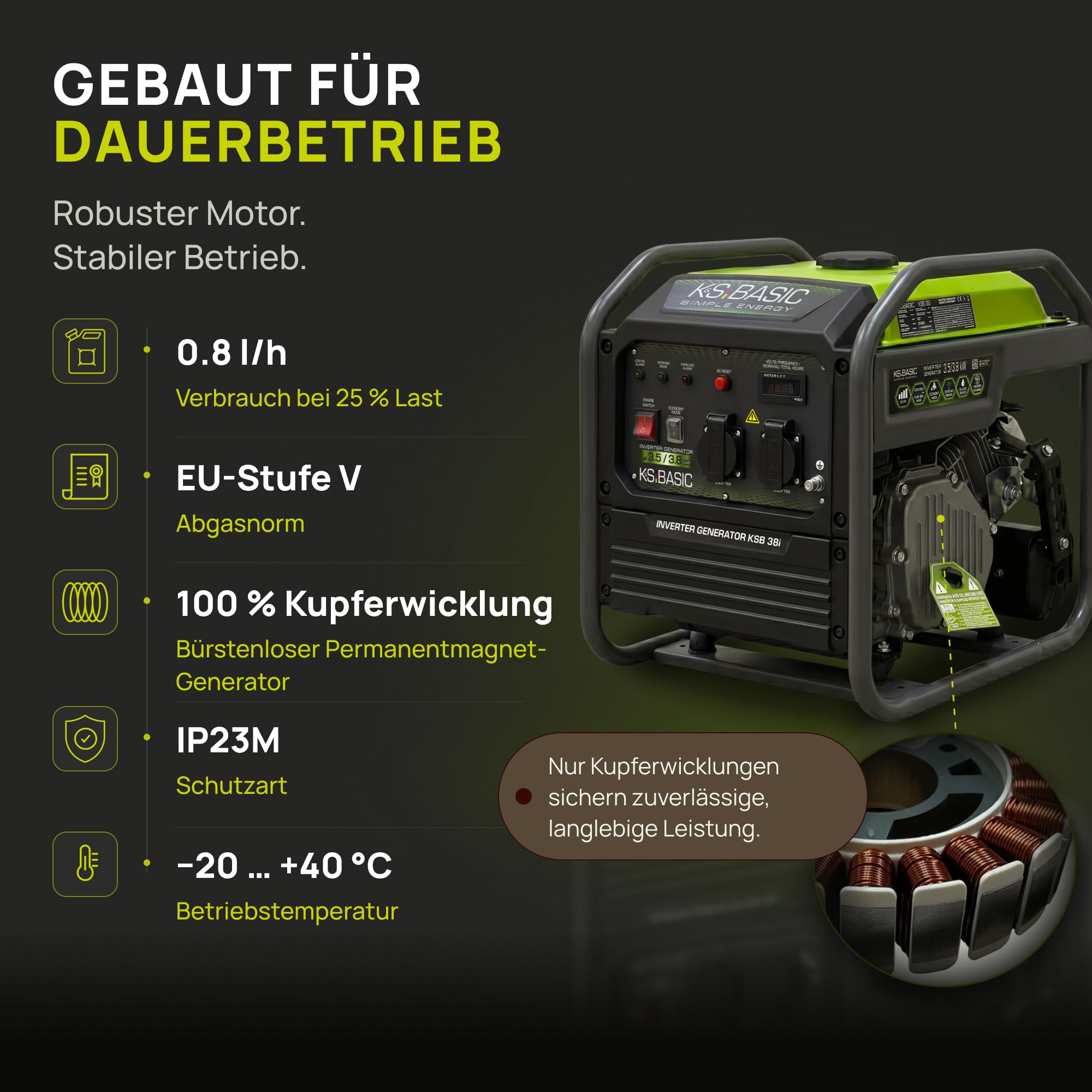Generatore inverter 38i, 3,8 kW, generatore portatile a benzina
