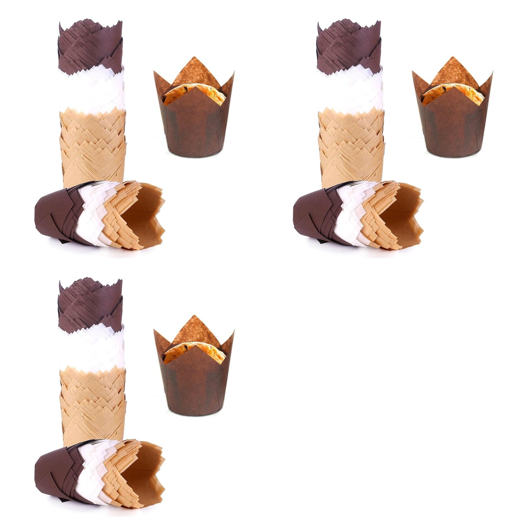 Hndhbfgrt 600PCS Tulip Cupcake Liners Upgrade Parchment Paper Muffin Liners for Baking Cupcake for Party Wedding Birthday