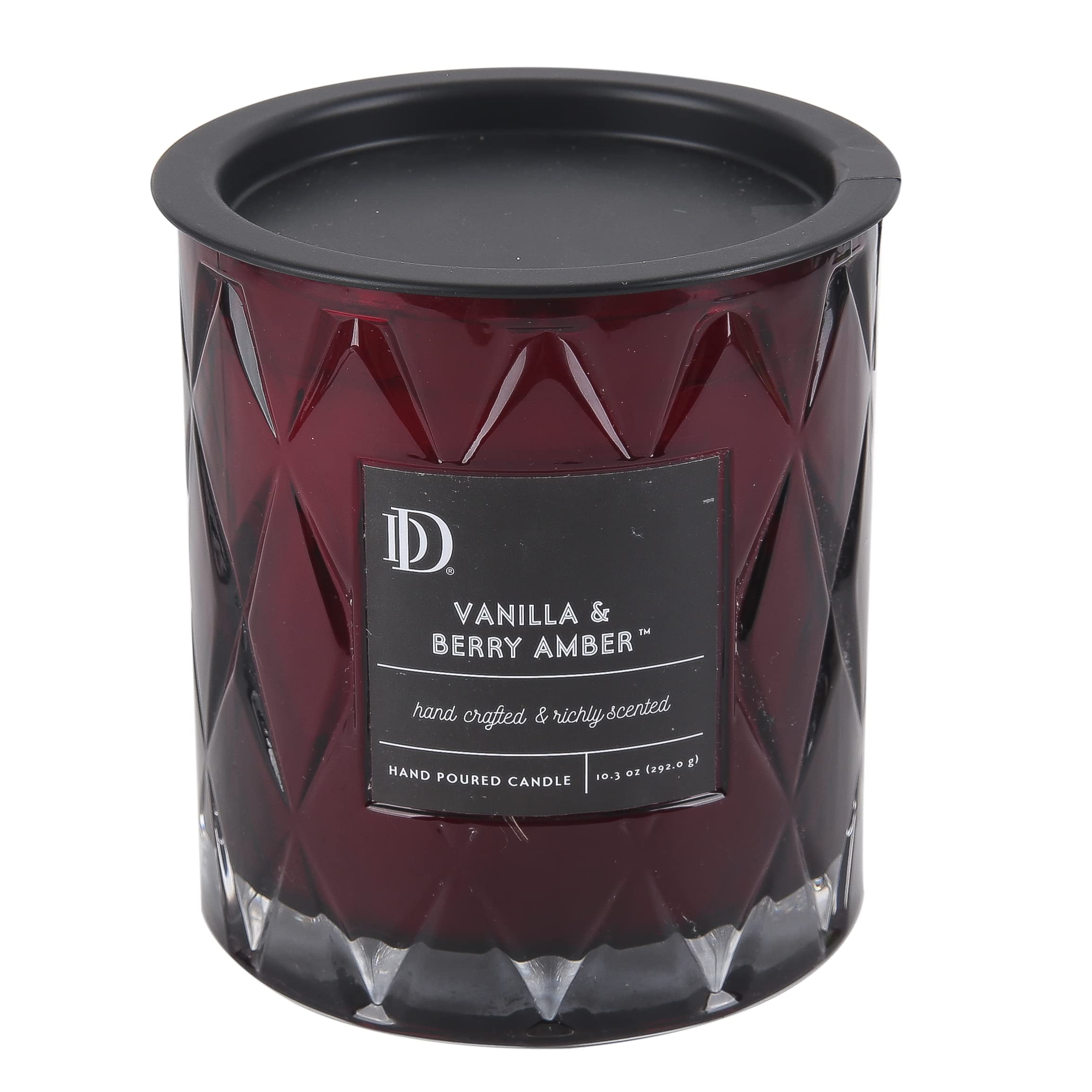 Vanilla & Berry Amber Diamond Patterned Jar Candle