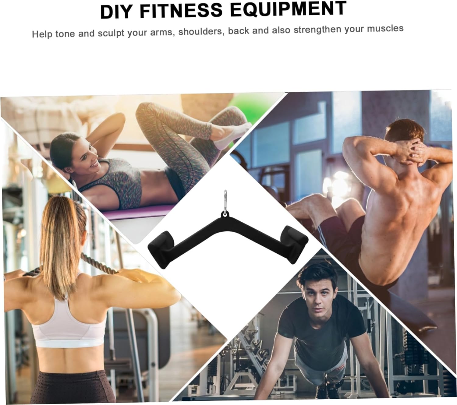 Cabilock Pull Back Bar Fitness High Pull Bar Handle Ergonomic Back Training Equipment for Muscle Training Compatible LAT Pulldown Cable Systems for Home and Gym Use