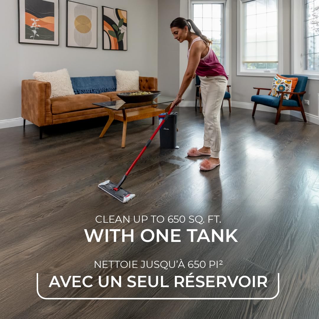 Vileda H2prO Ensemble | Séparation de l'eau 100 % propre et sale | Balai mural, outil de nettoyage de plinthe | Tête de balai microfibre réutilisable lavable en machine