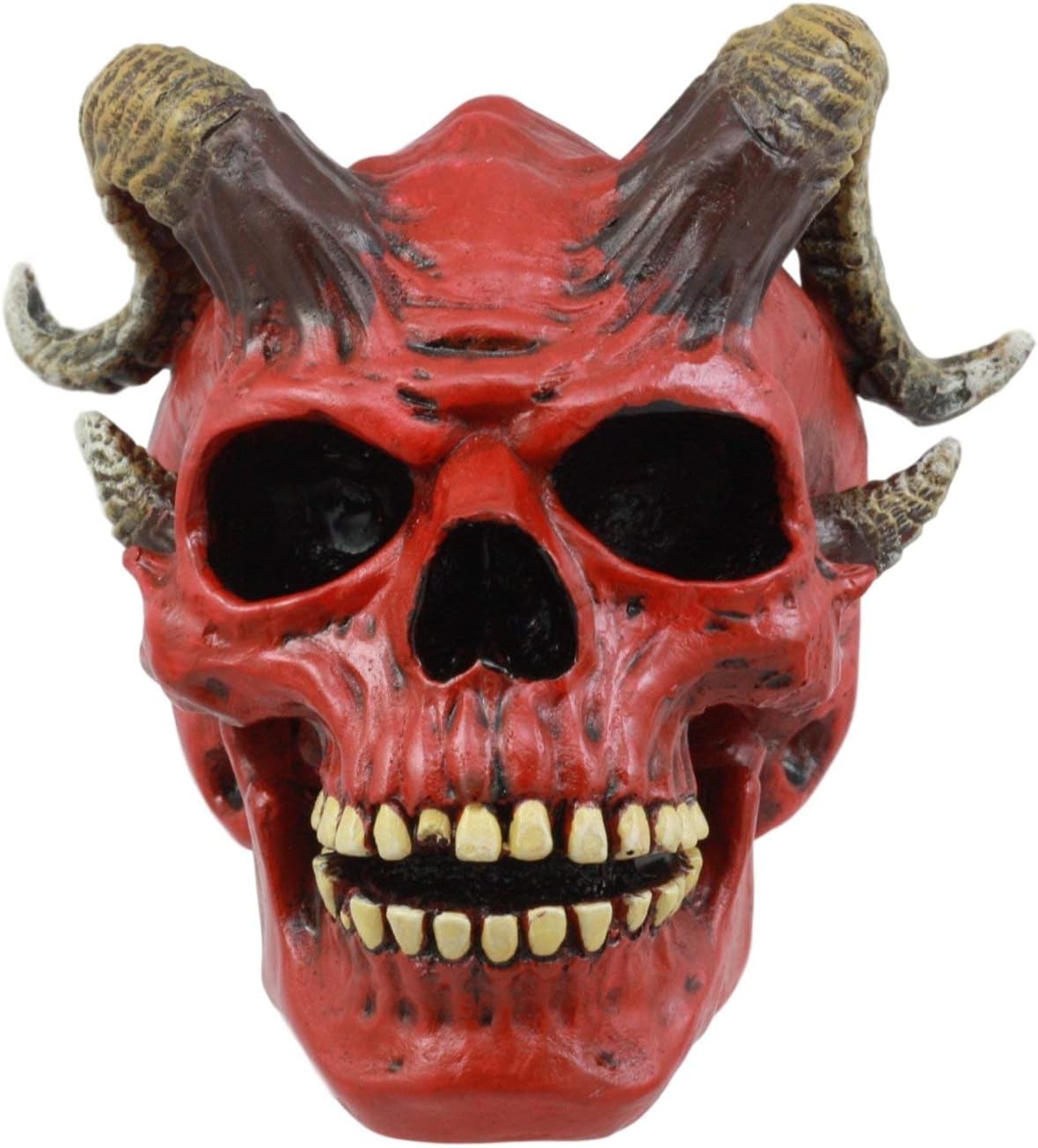Ebros Day of The Dead El Diablo Horned Devil Skull Figurine Hell Spawned Imp Demon Skull Statue 5" L