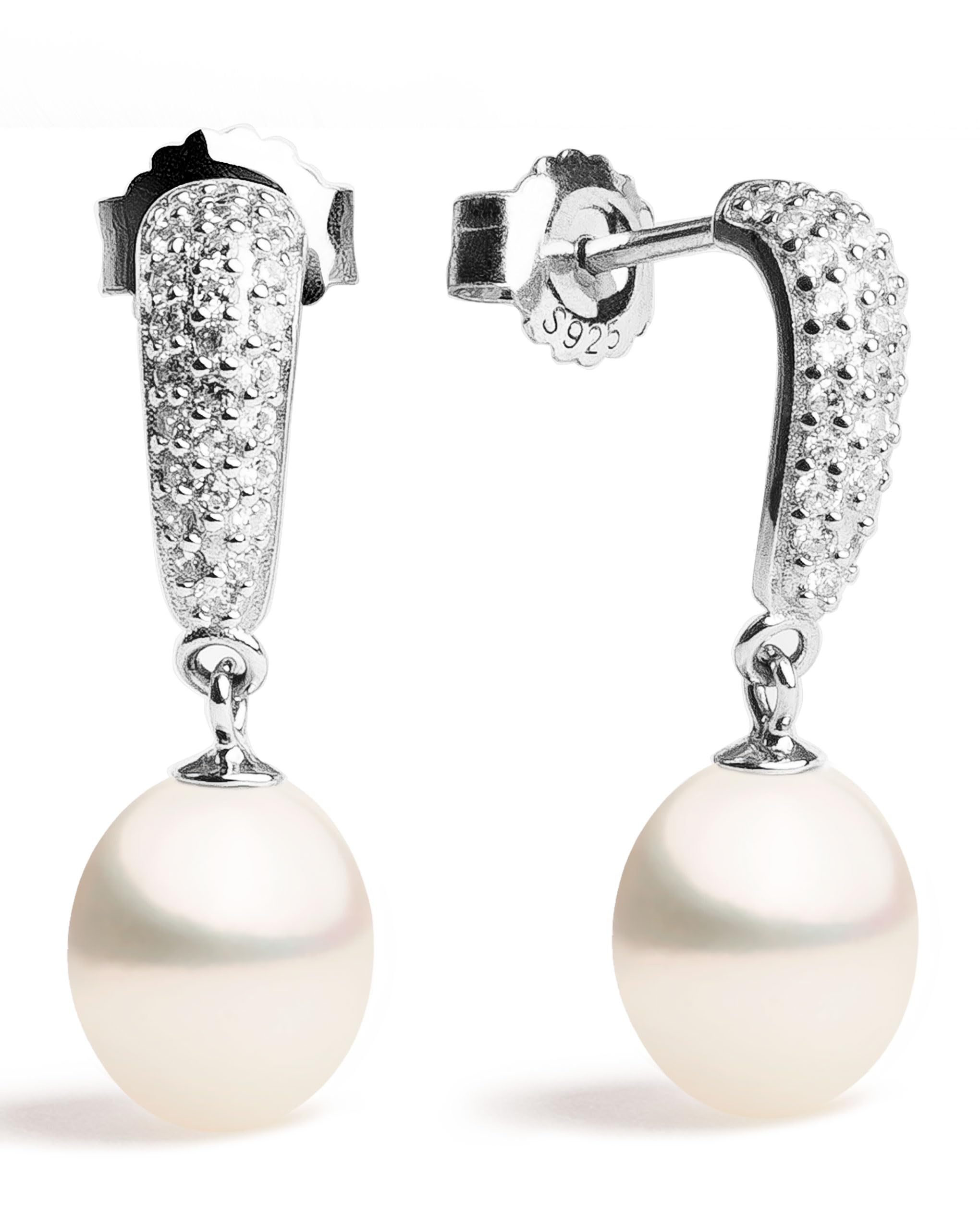 Damenohrringe mit weißen, tropfenförmigen Süßwasser-Zuchtperlen SECRET & YOU - 925er Sterlingsilber