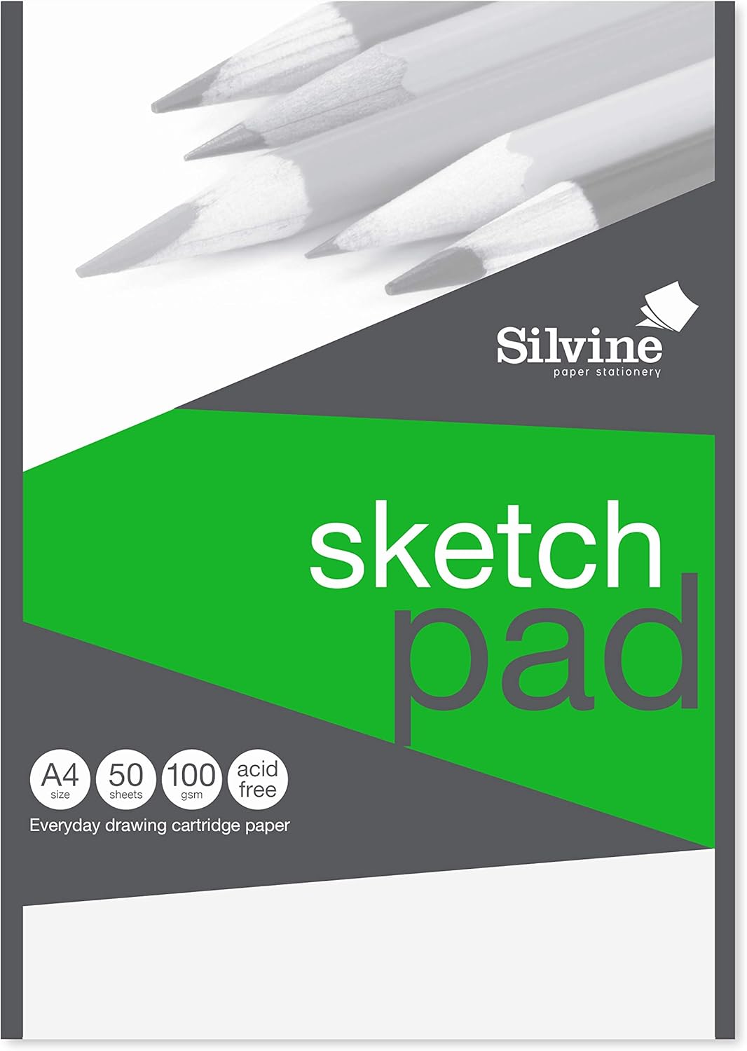 Silvine sketch pad A4 50 sheets 100gsm blank paper Amazon.co.uk Home