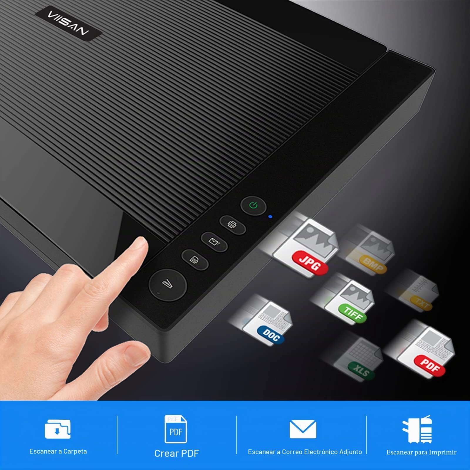 Viisan VF3120 - Escáner de Superficie Plana (DIN A3) Capacidad máxima: Resolución 1200 x 1200 dpi. Incluye Software ViiScan para Windows y Mac.
