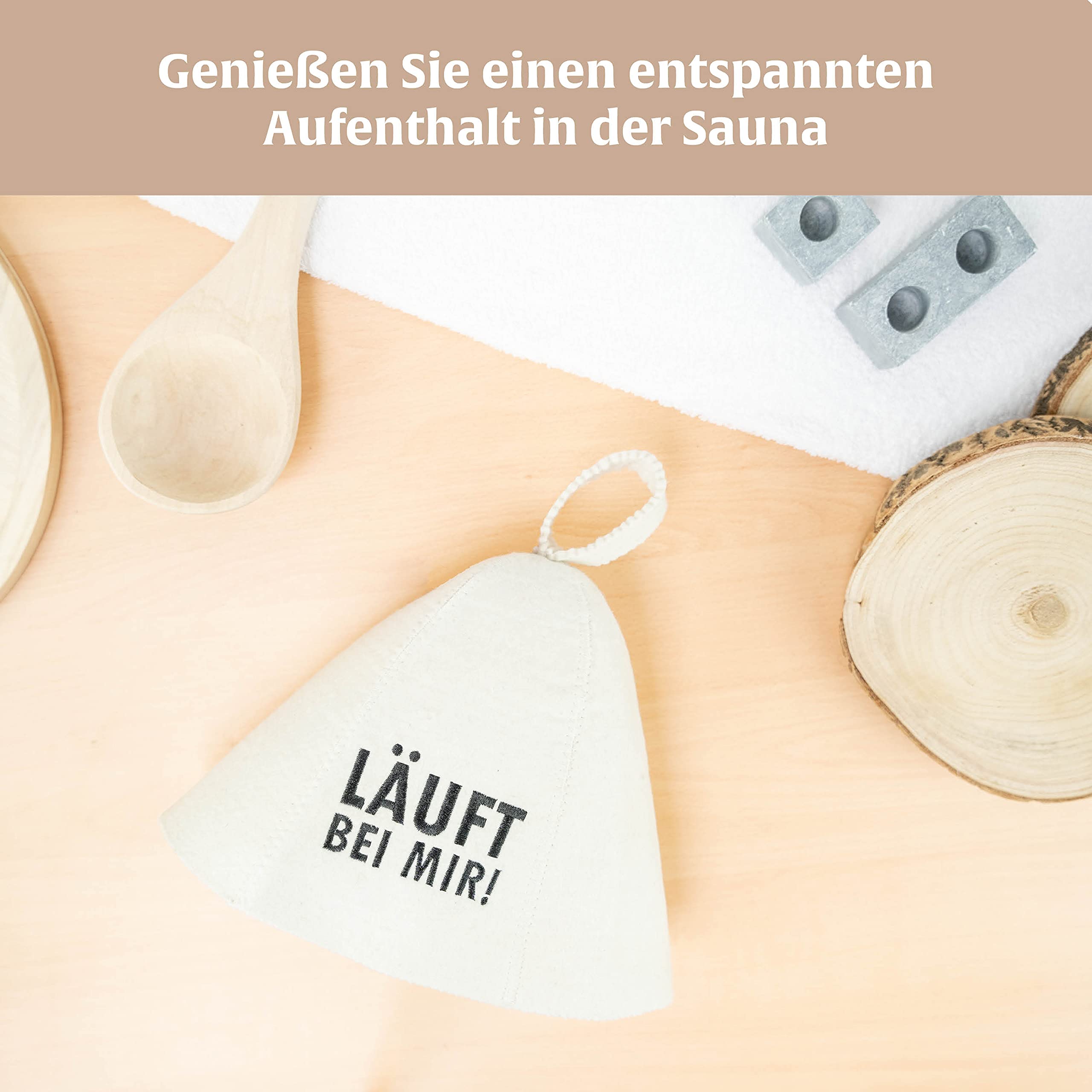 Chapeau de sauna diyer 100% coton - Bonnet de sauna avec motif inscription "Fonctionne avec moi"