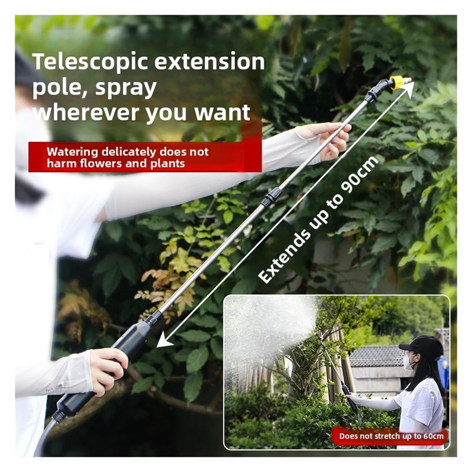 Rociador de jardín, Pulverizador eléctrico de 5L, pulverizador agrícola Alta presión, jardinería, riego, Limpieza Flores(Beige)