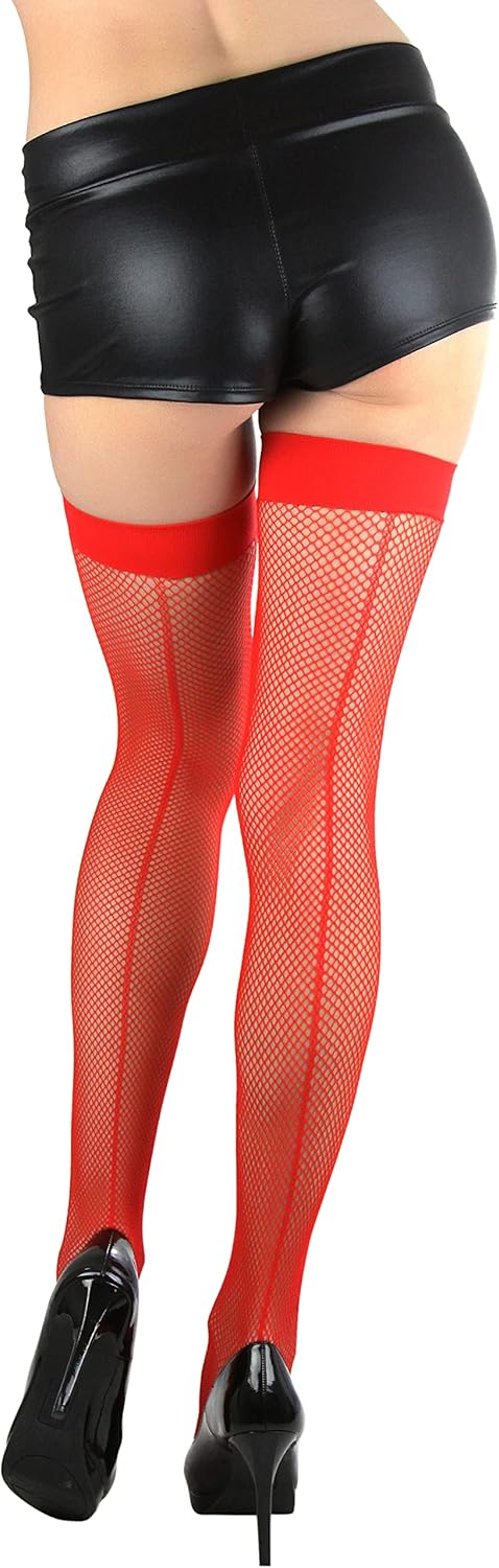 ToBeInStyle Women’s Fine Classic Fishnet Thigh High Stretch Nylon Novelty Stockings - Image 3