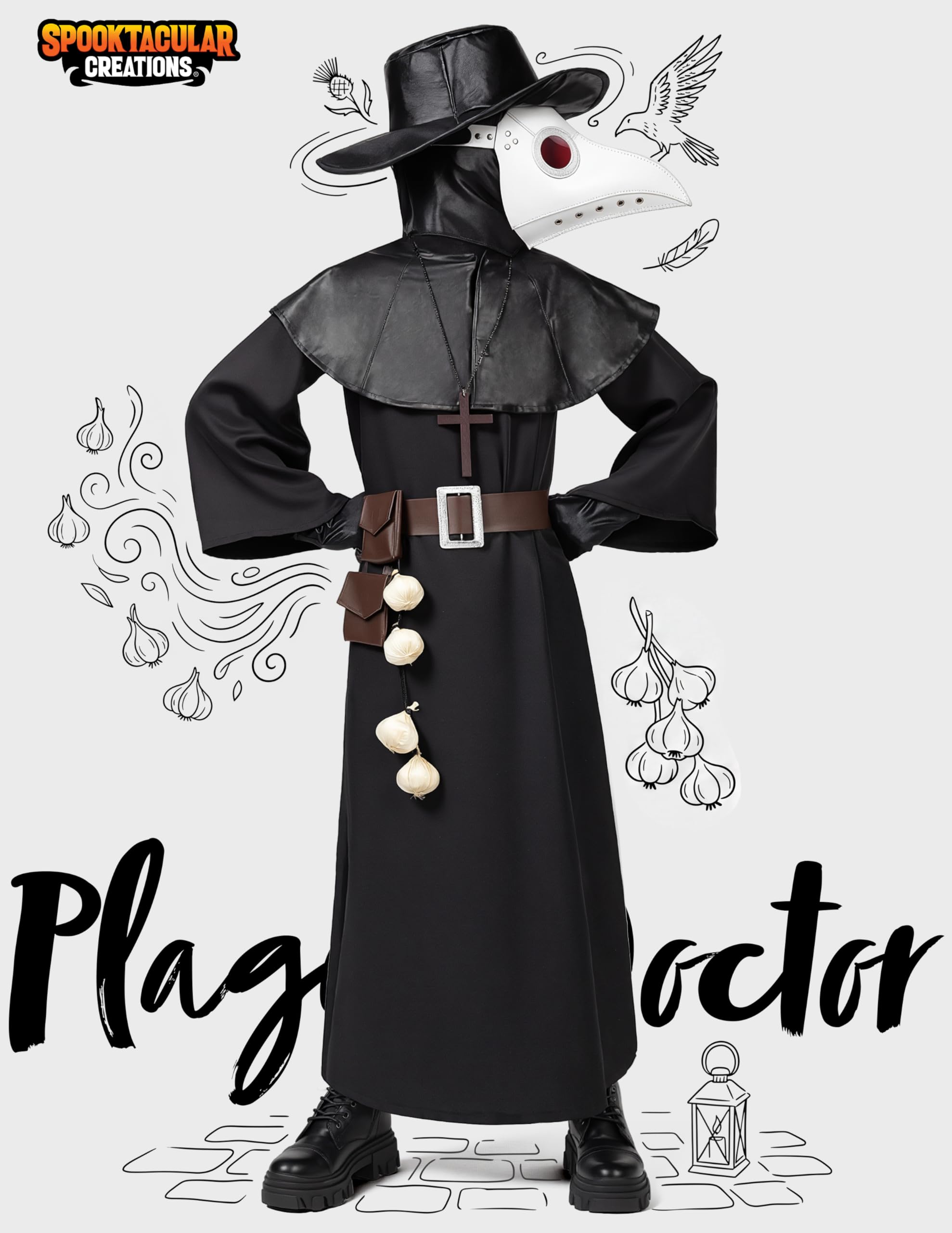 Spooktacular Creations Costume de médecin de la peste blanc pour enfant