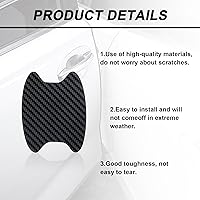 Vista 3 de Kewucn 4 calcomanías para manija de puerta de automóvil, películas protectoras de fibra de carbono para manija lateral de puerta, protector