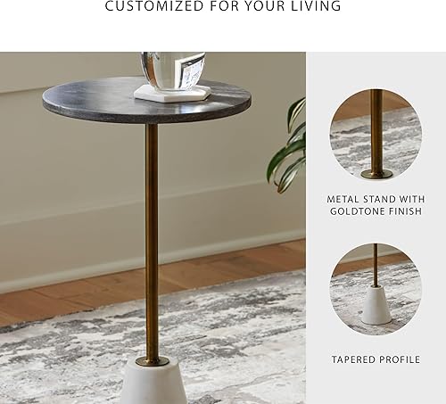 Miniatura 5 de Signature Design by Ashley Caramont - Mesa decorativa, color blanco y negro