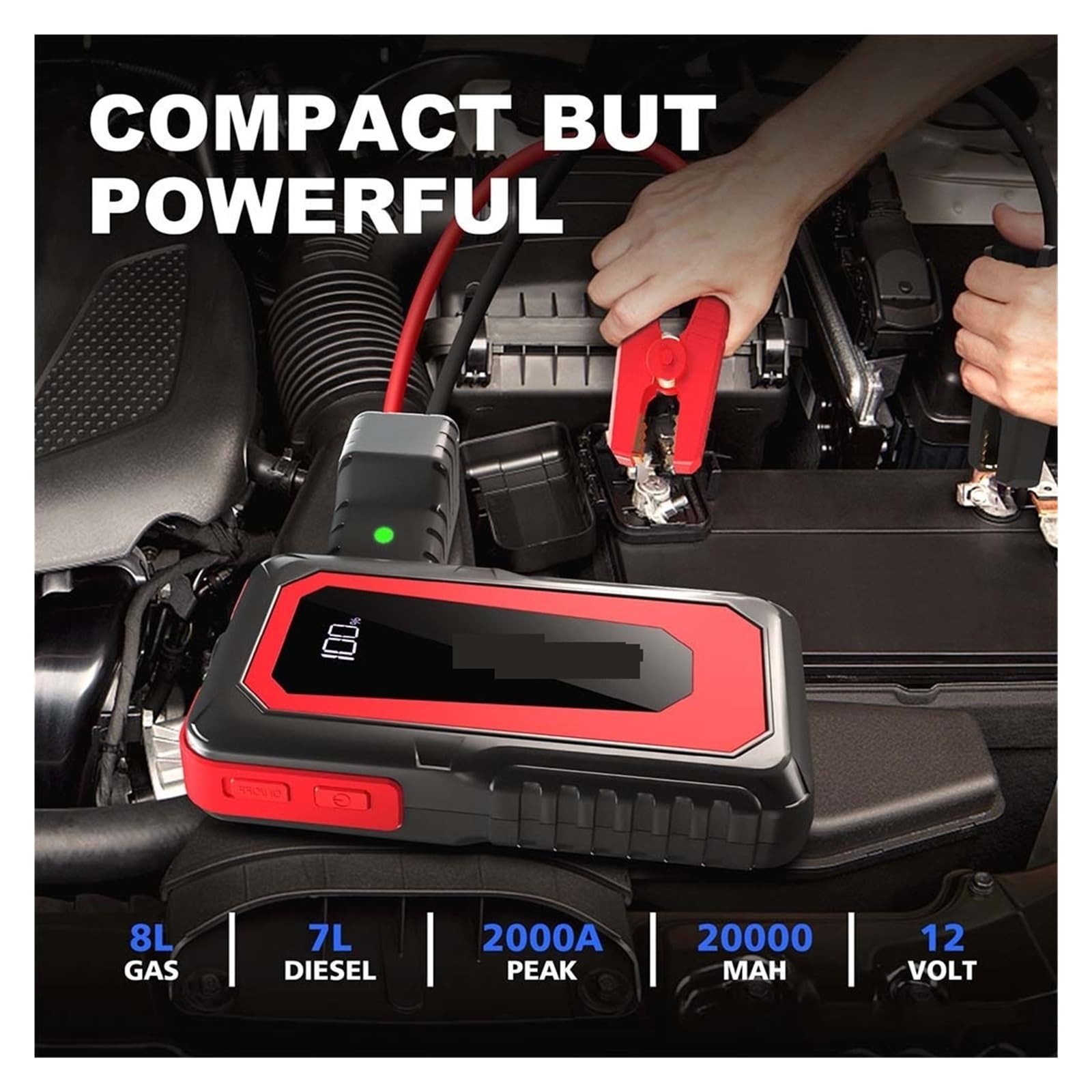 2000A Urządzenie Do Uruchamiania Awaryjnego Samochodu Power Bank Przenośny Rozrusznik Awaryjny Ładowarka Samochodowa Auto Booster Do 12V Urządzenie Do Uruchamiania Awaryjnego Samochodu
