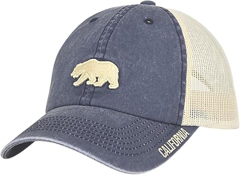 E BY ELIDAN California Bear Trucker Hat, Soft Mesh Dad Hat for Men & Women