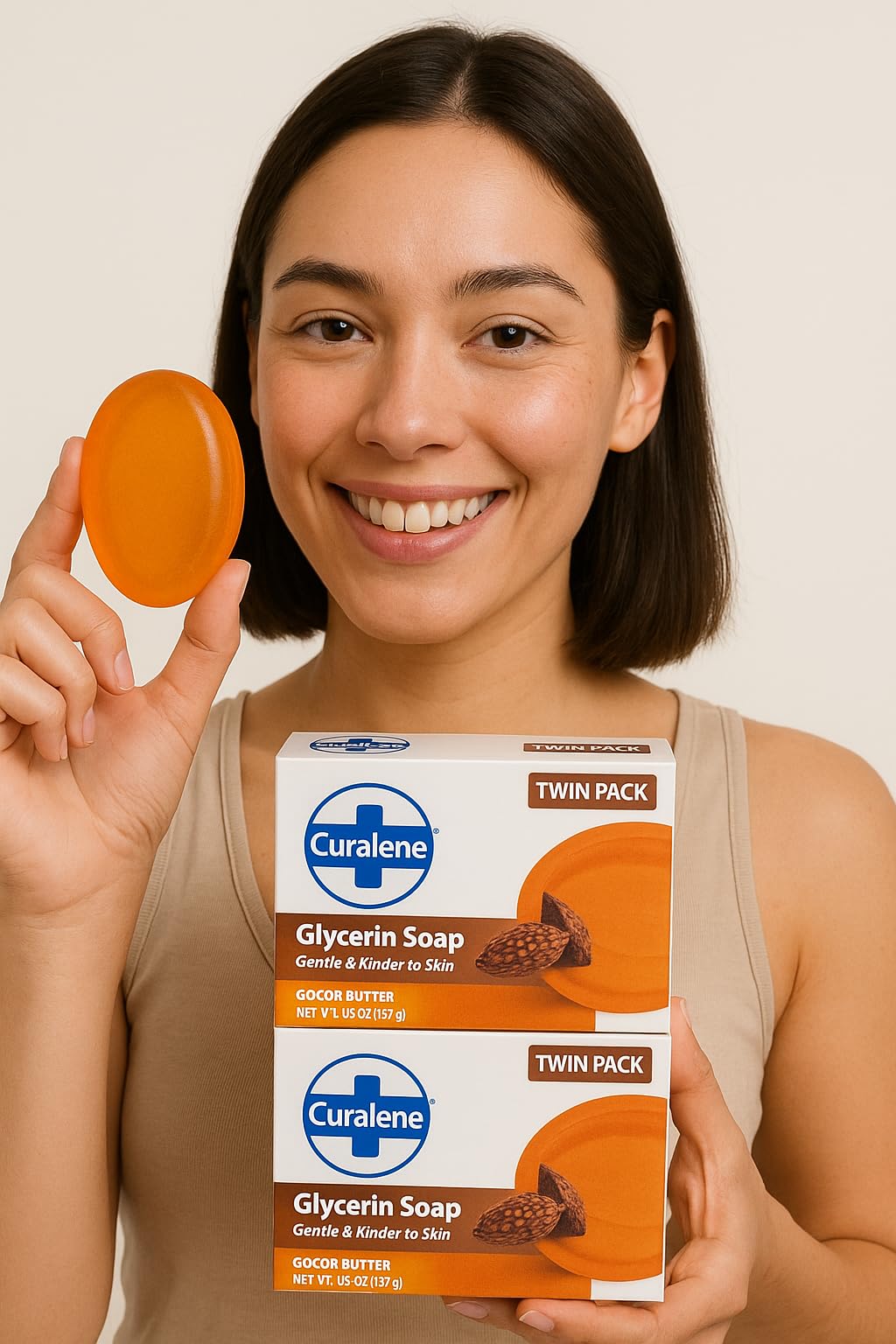 Curalene Glycerin Soap Twin Pack, 100g Each (3.52 oz) - Gentle & Kind to Skin, Enriched with Cocoa Butter for Soft Moisturized Skin - Image 2