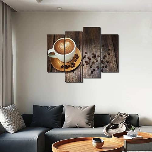 Miniatura 5 de Café marrón con patrón de corazón en taza blanca arte de pared para pintar la imagen impresa en lienzo fotos de alimentos para decoración del hogar