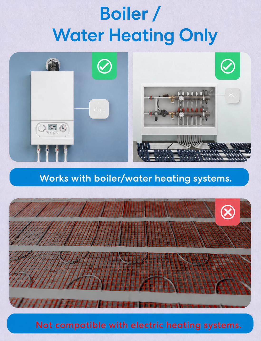 Meross Smart Thermostat für wassergeführte Fußbodenheizung Heizen & Kühlen Weiß