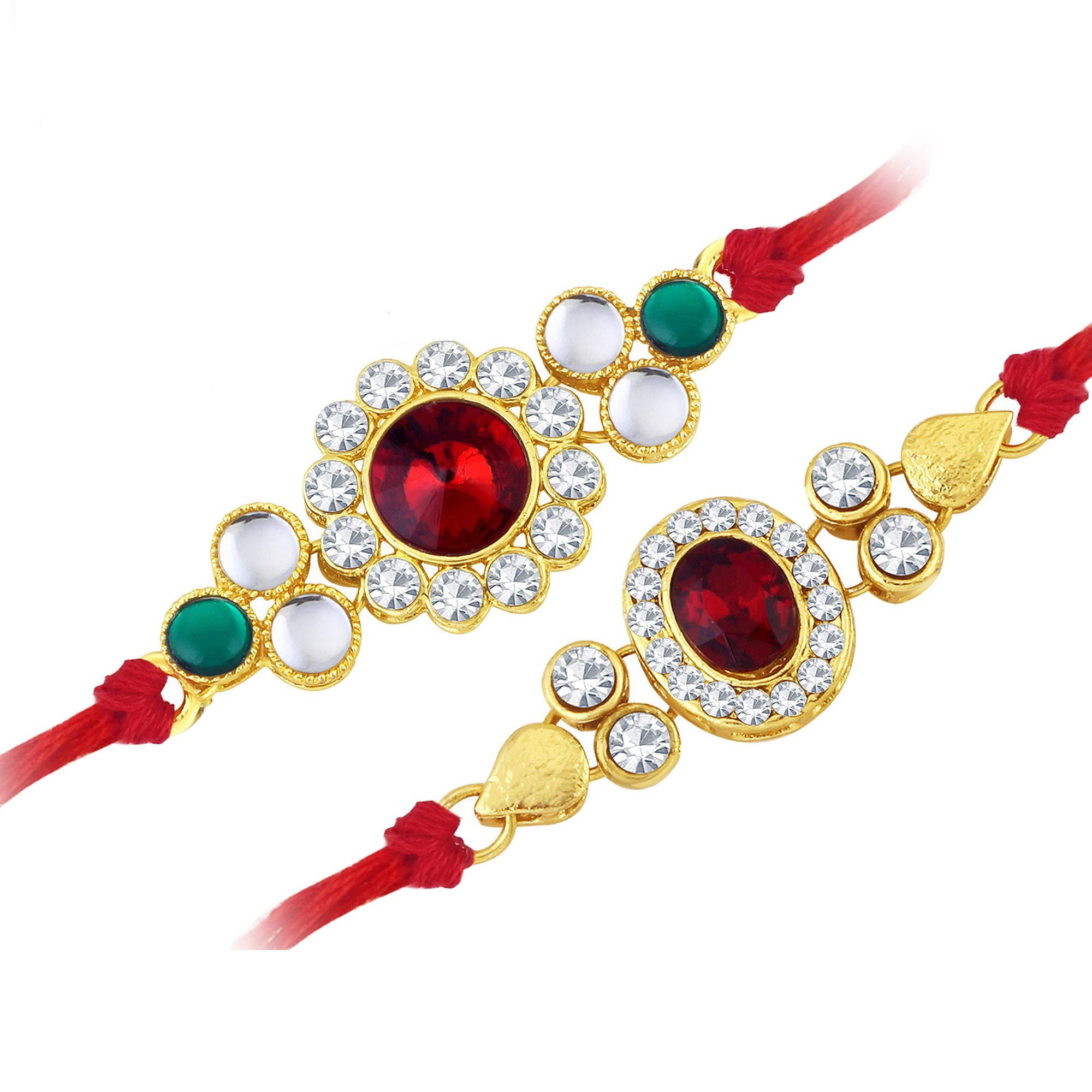 Sukkhi Rakhi Admirable Kundan Rakhi Combo & Designer Gold Plated Premium Rakhi for Brother, Roli Chawal & Greeting Card|Rakhi for Bhaiya|Rakhi for MEN|Kundan Rakhi|Rakhi Combo-Set of 2 |CB73448) (B07FM1THHX) Amazon Price History, Amazon Price Tracker