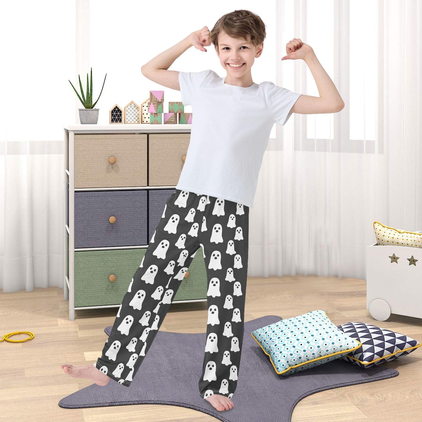 Mnsruu Jungen Schlafanzughose Elastischer Bund Schlafanzughose mit Taschen für Jungen