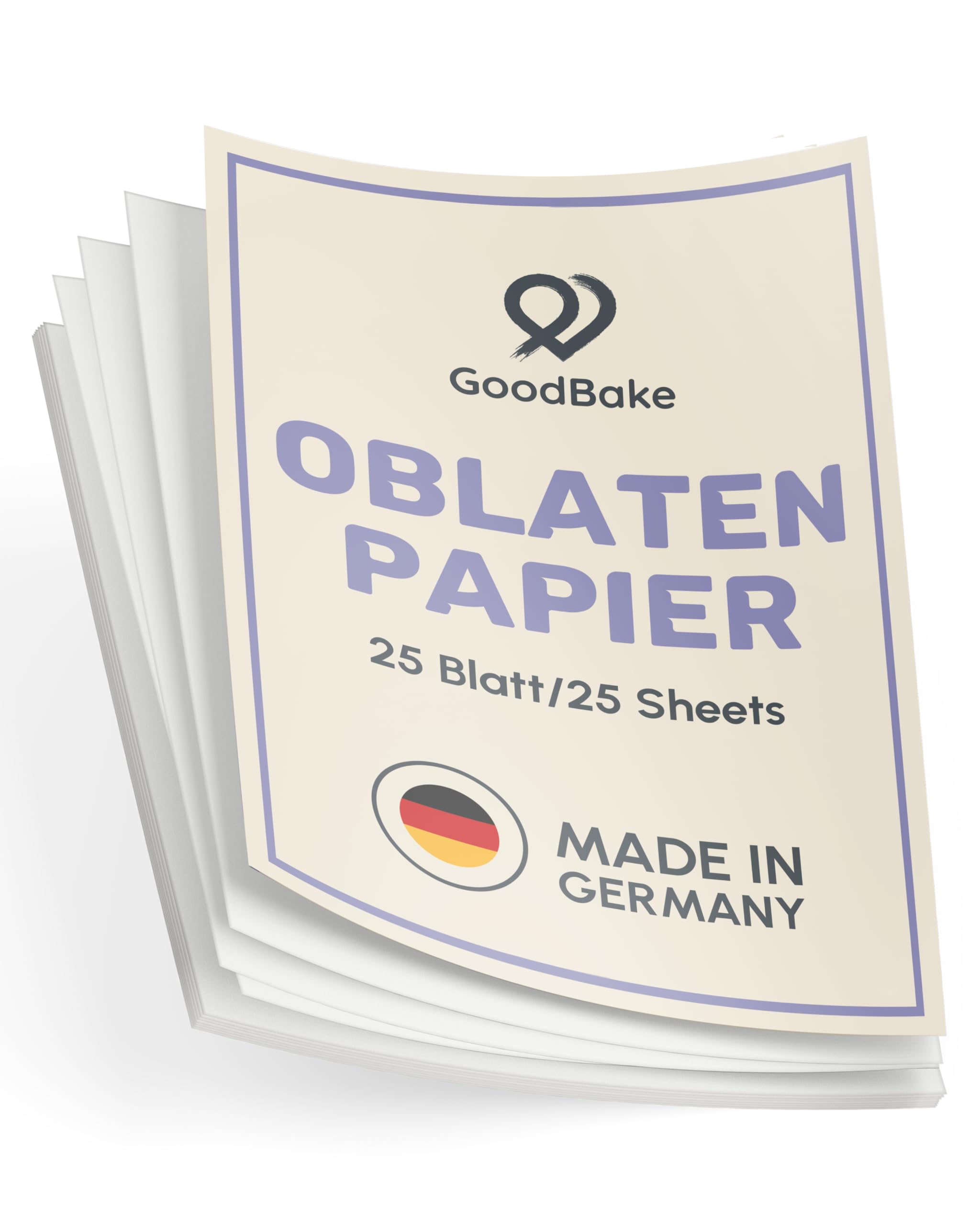 GoodBake Oblatenpapier, 25 Blatt, DIN A4, Esspapier zum Bedrucken, Bemalen, Wafer Paper, essbare Tortendeko, Fototorten, vegan, glutenfrei