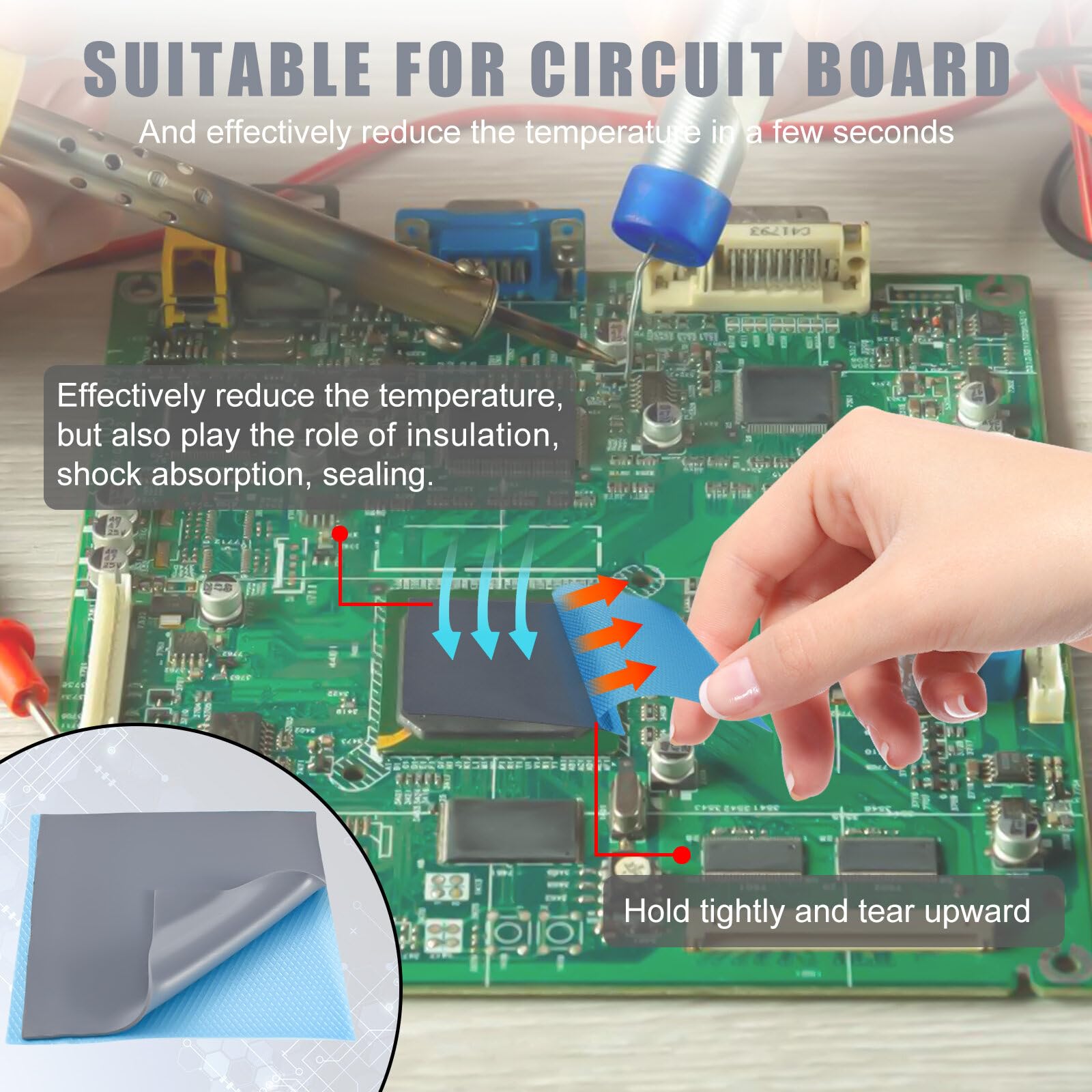 Set 3 Cuscinetti Termici In Silicone 12.8W/mK - 100x100mm Per PC, CPU, GPU E Dissipazione Calore - Foto 10