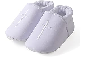 Boys & Girls Christening Baptism First Walker Shoes - Adorable Cross-Embroidered Baptismal...