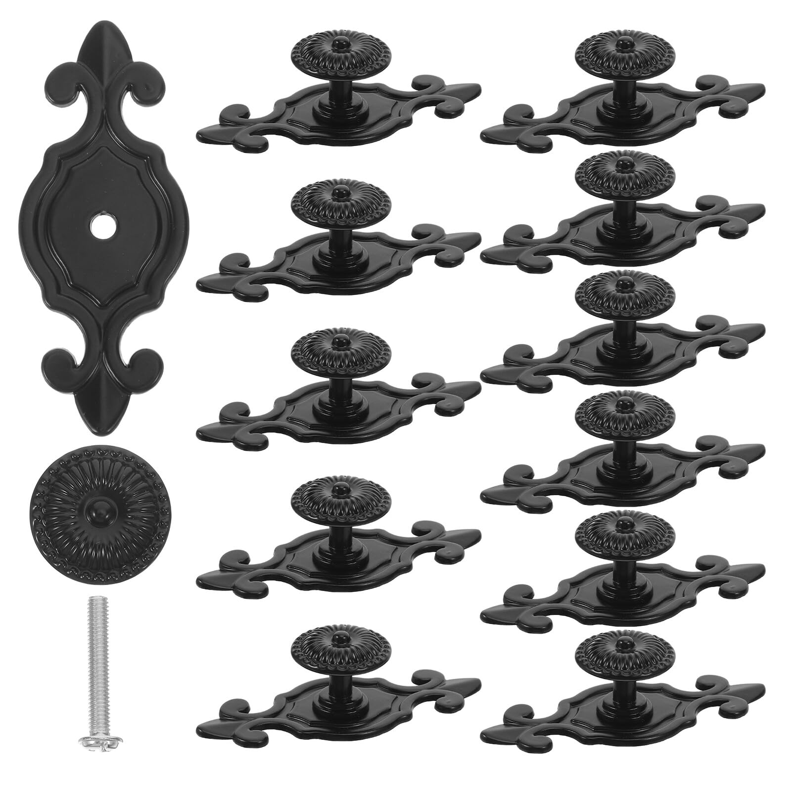 SHINEOFI 12 Pezzi 12 Pomelli per Mobili Vintage in Lega di Zinco con Piastra Posteriore, Maniglie Rotonde Monoforo per Cassetti e Armadi, Manopole Rustiche per Porte di Cucina e Camera da