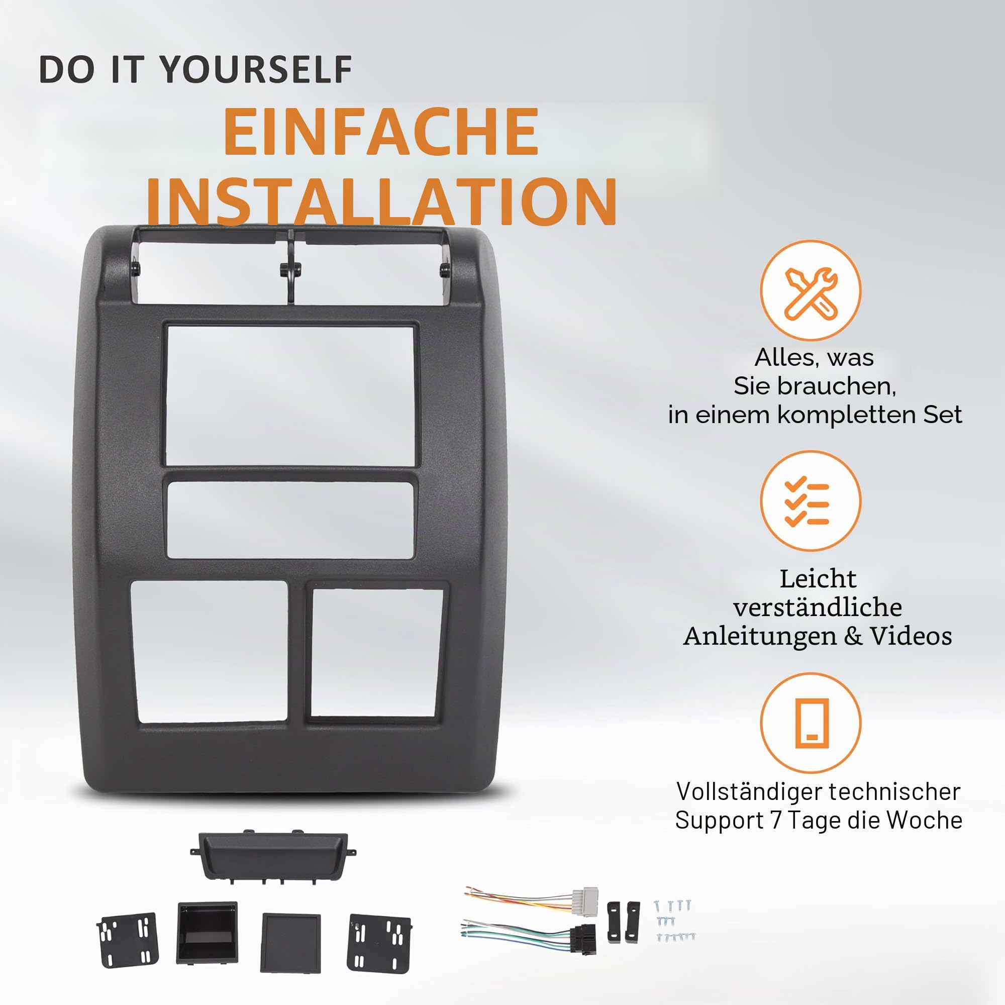 HECASA Doppel-DIN-Armaturenbrett-Radioblende, kompatibel mit Jeep Wrangler TJ Radio Stereo Armaturenbrett-Blende, Mittelverkleidung