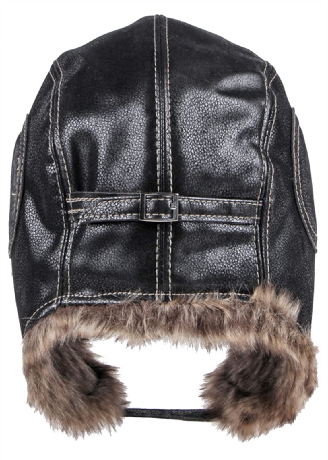 GIBZ Sombrero de Piel Sintética Hombre Mujere con Orejeras Gorro Ruso de Cuero para Invierno