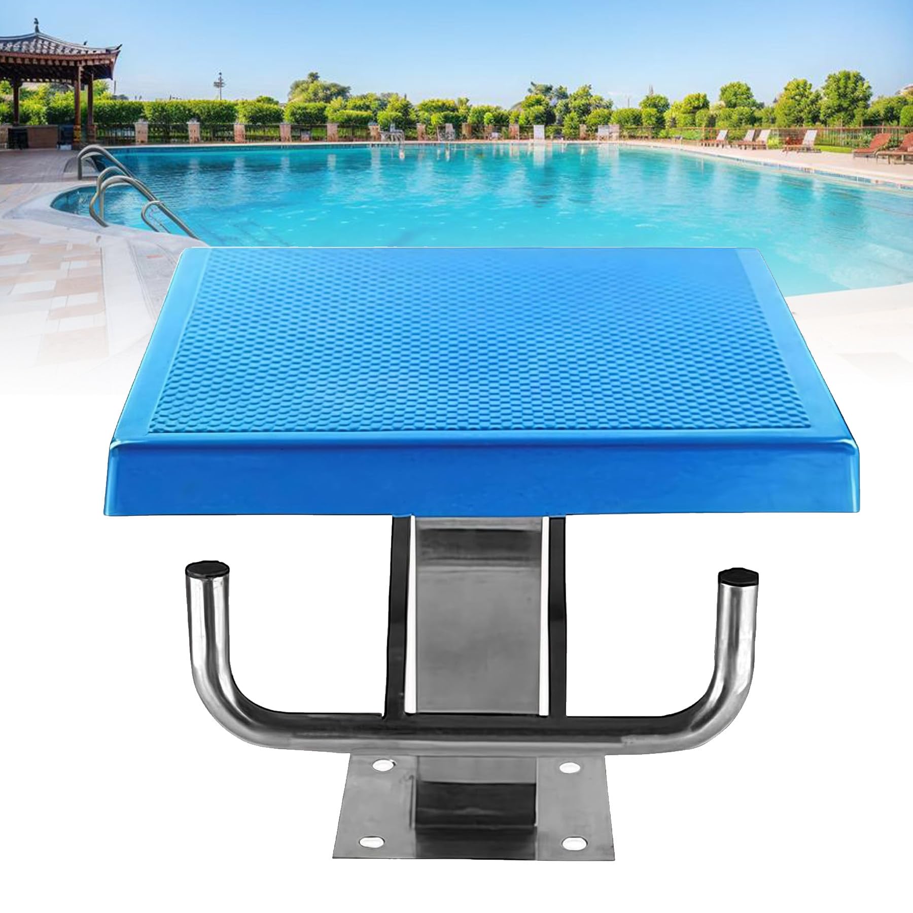 Plongeoir piscine robuste en acier inoxydable avec plateforme 15°