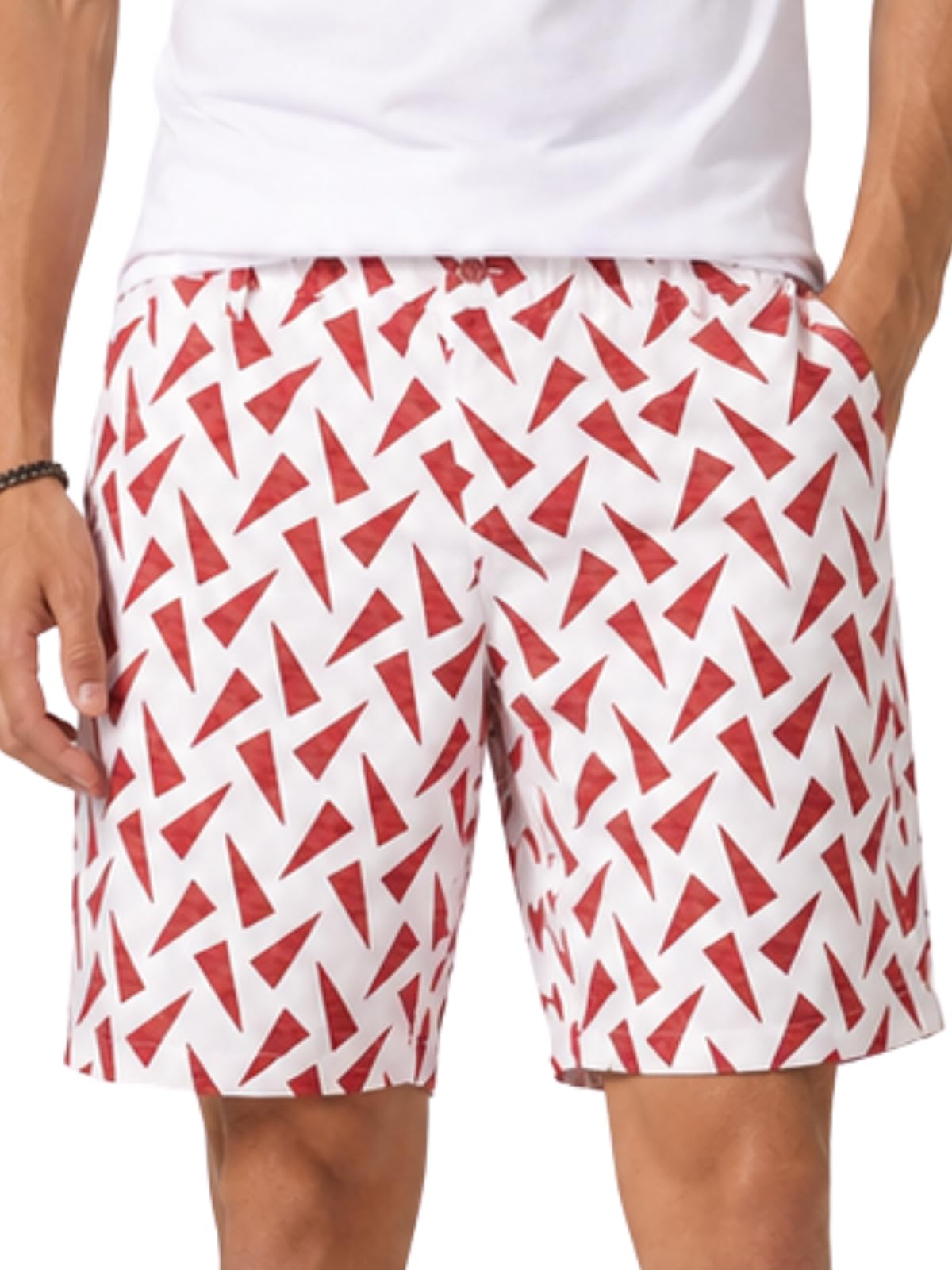 Men's Rayon Printed Shorts | Elastic Waist Printed Summer Outfit | Relaxed Fit Casual Short's with Pockets | Lightweight Beach & Lounge Wear | Gym Boxer Shorts for Men-image-42