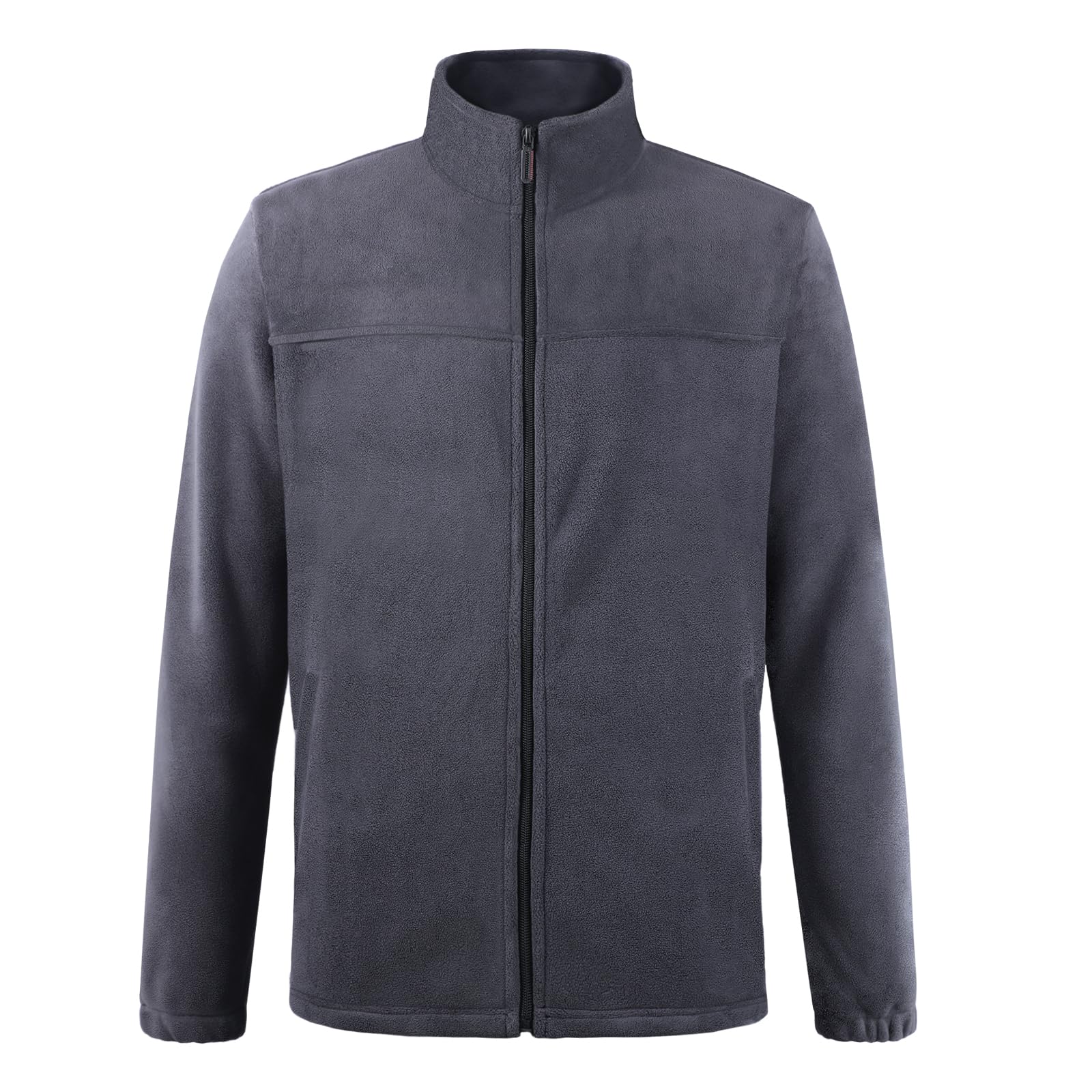 BWBIKE Veste Polaire Douce pour Hommes Avec Poches Zippées Veste d’hiver légère et Chaude à Fermeture éclair avec col Montant pour l’extérieur et Décontracté