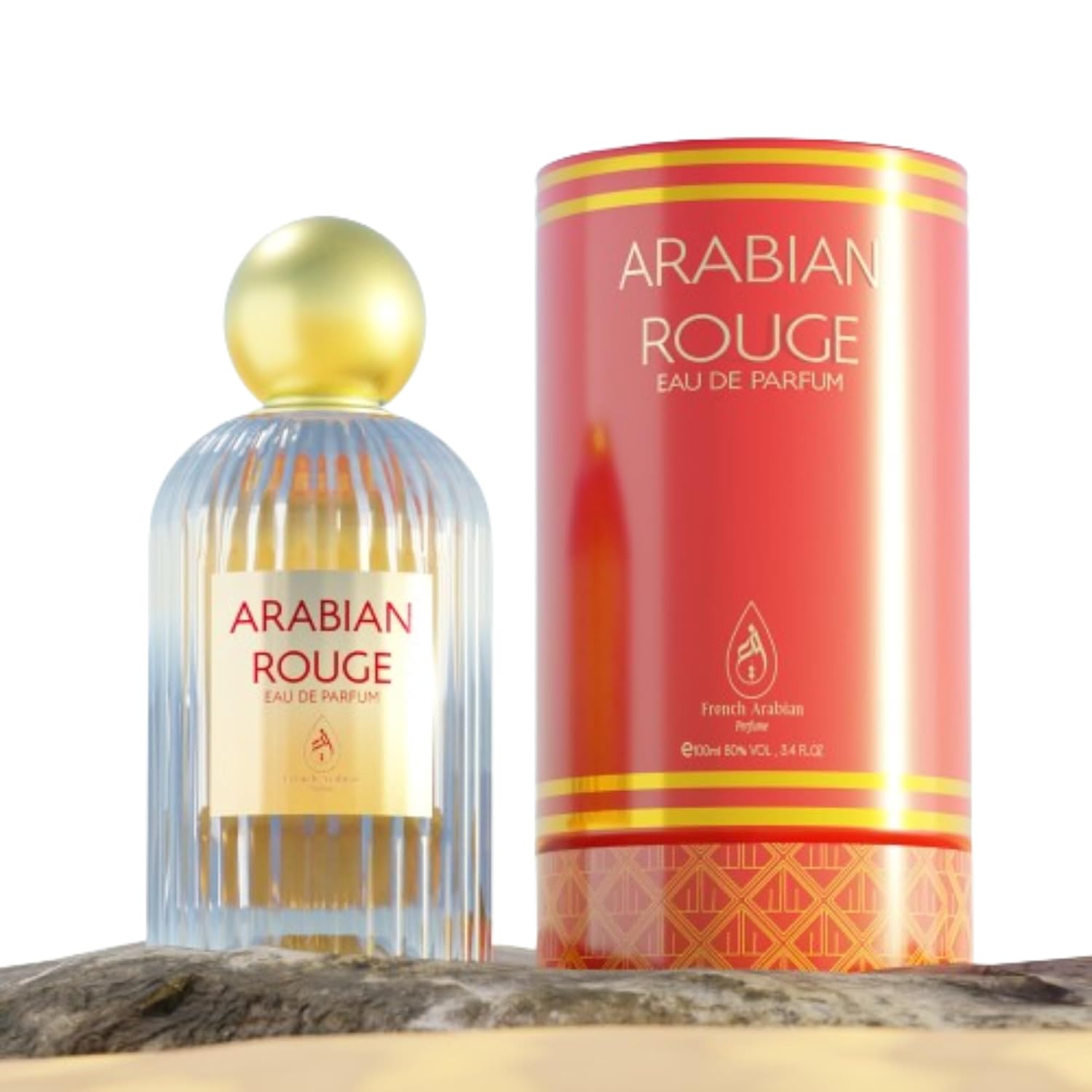 French Arabian Perfumes Arabian Rouge 100 ml Eau de Parfum Unisex Luxury Fragrance Spray | Violet Laotian Oud Bulgarian Rose Turkish Rose Amber Vanilla Long-Lasting Perfume for Men and Women
