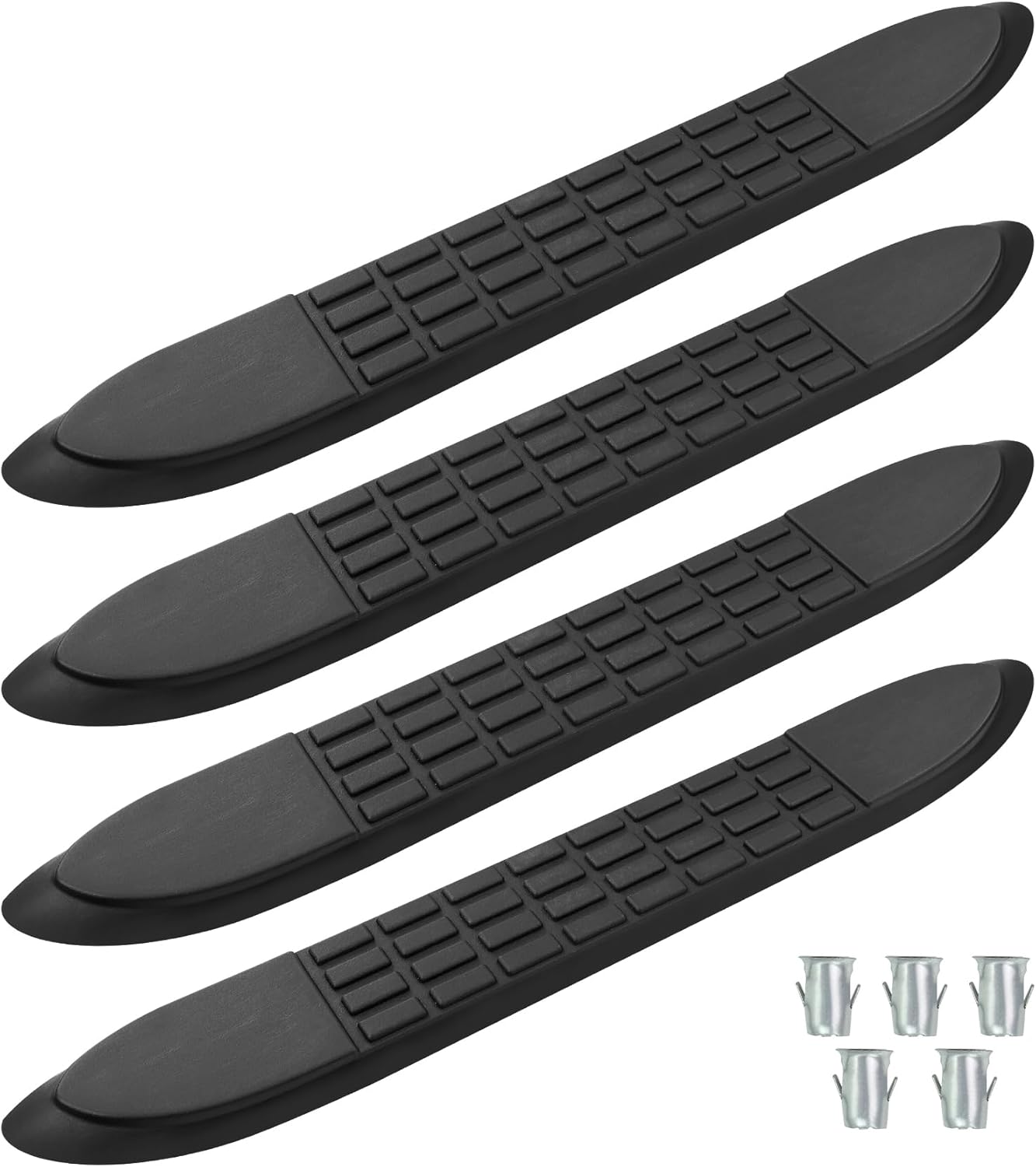 Nerf Bar Replacement Pads for 3" Round Tubes with 5 Holes, 21" X 3" – Durable Non-Slip Replacement Step Pad Set of 4, Easy Installation——Verify Tube Size & Hole Spacing! xng-23