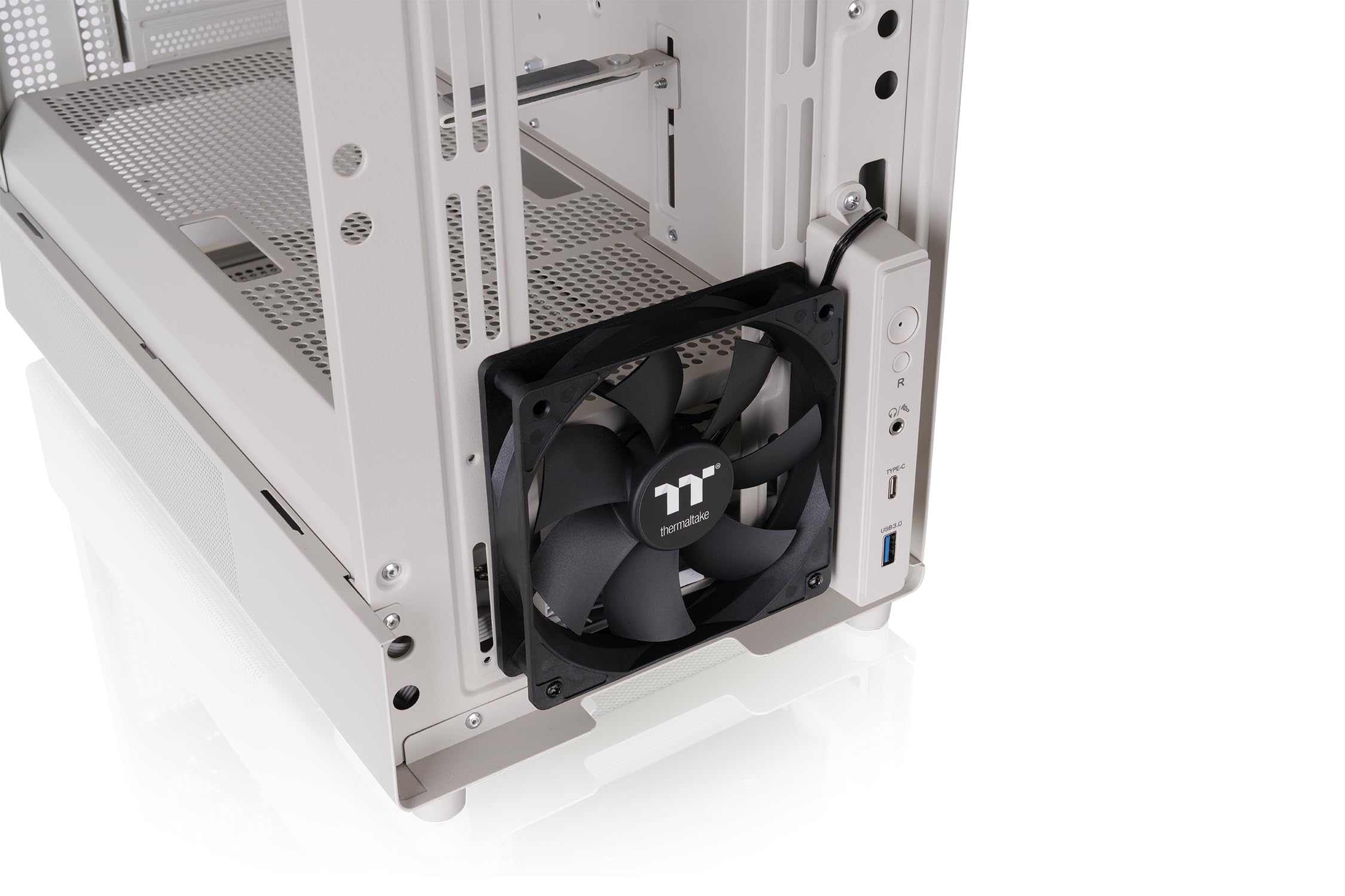 Thermaltake Retro 260 | Caja Micro ATX Diseño Retro | 2 Ventiladores de 120 mm Preinstalados | Cristal Templado Lateral | Compatible Tarjetas Gráficas de hasta 370 mm y AIO de hasta 280 mm | Beige