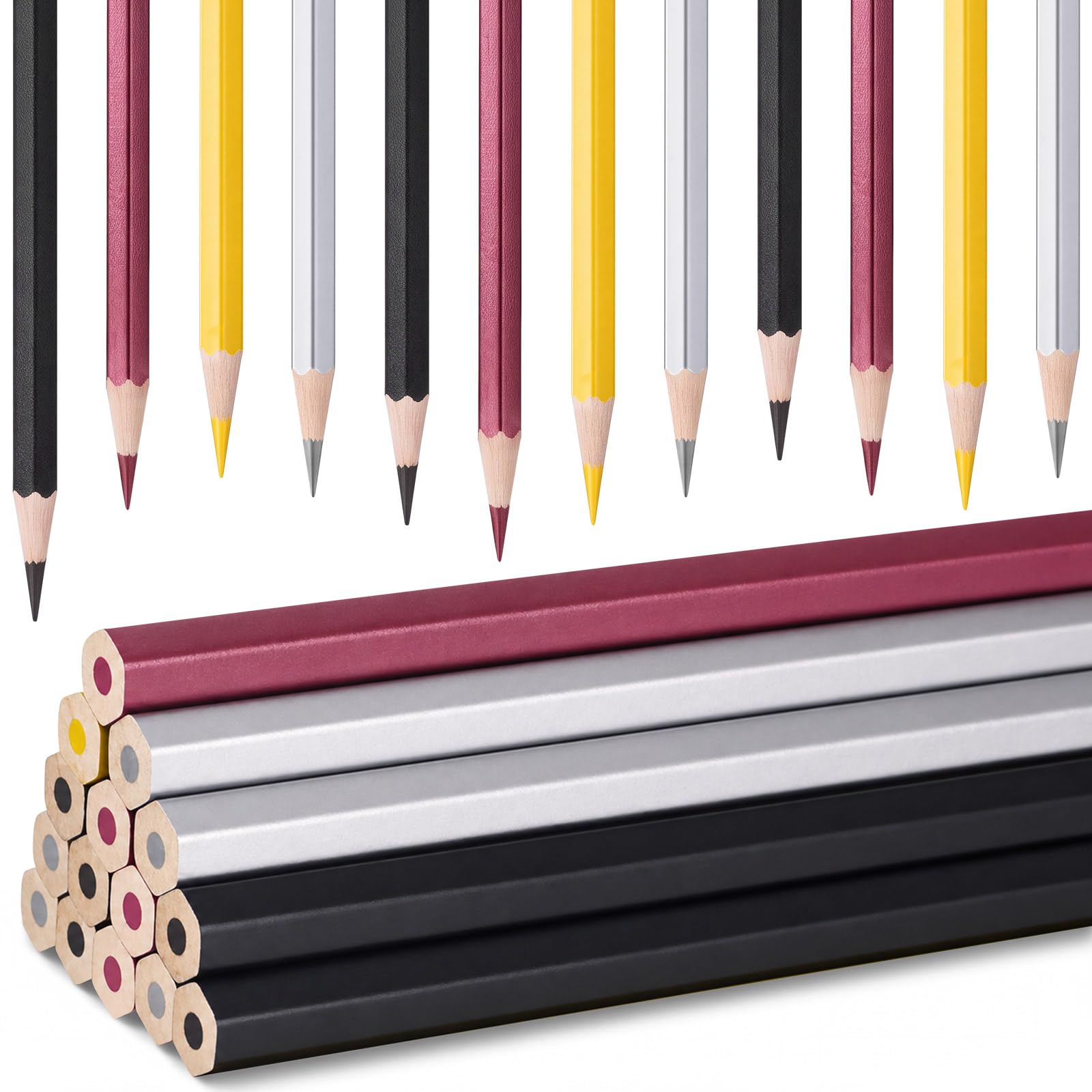 Gersoniel 24 Pack Silver Welders Pencil, Metallic Marking Pencil — Amazon image 8
